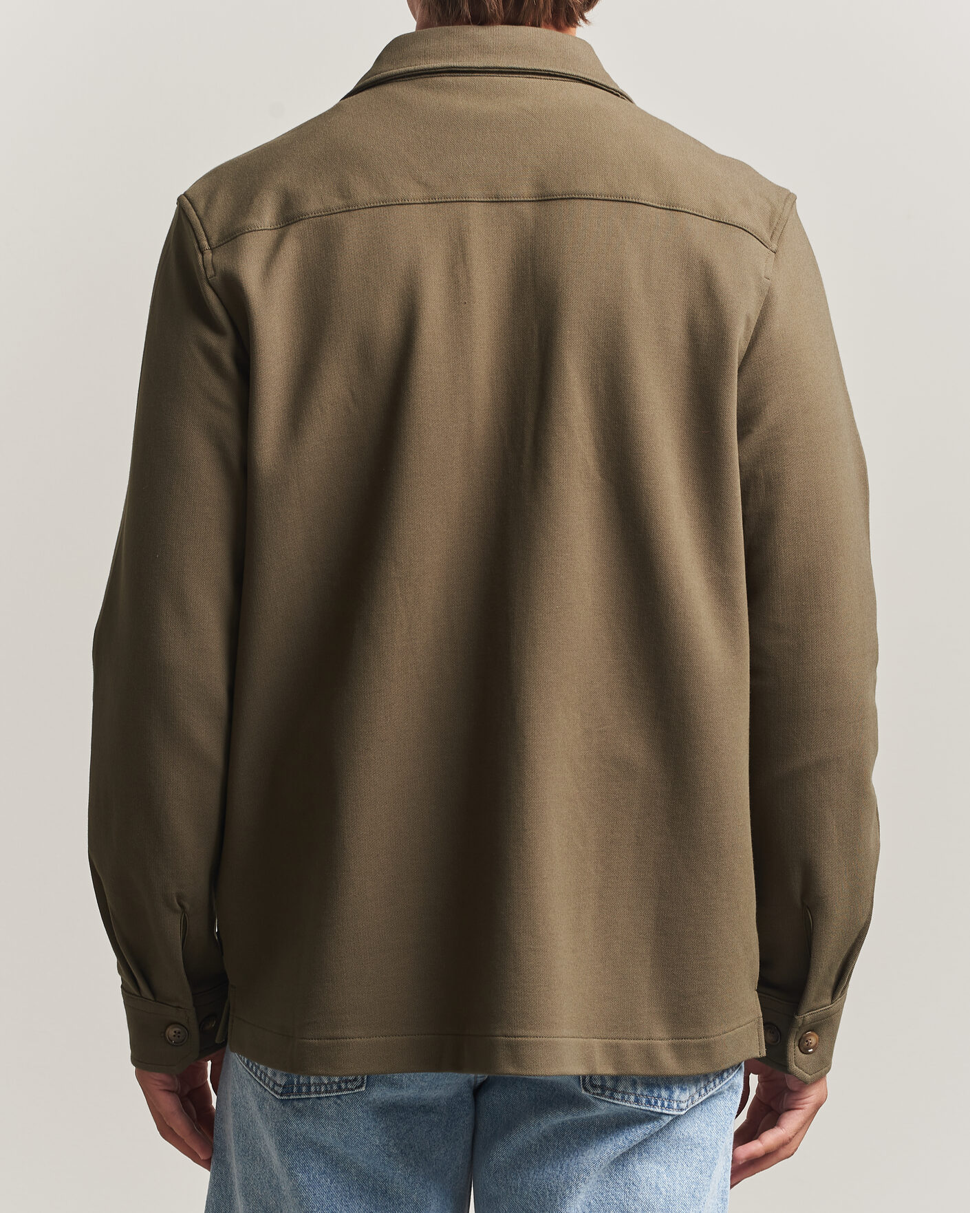 Heren | Overhemden | Morris | Andrew Jersey Overshirt Olive