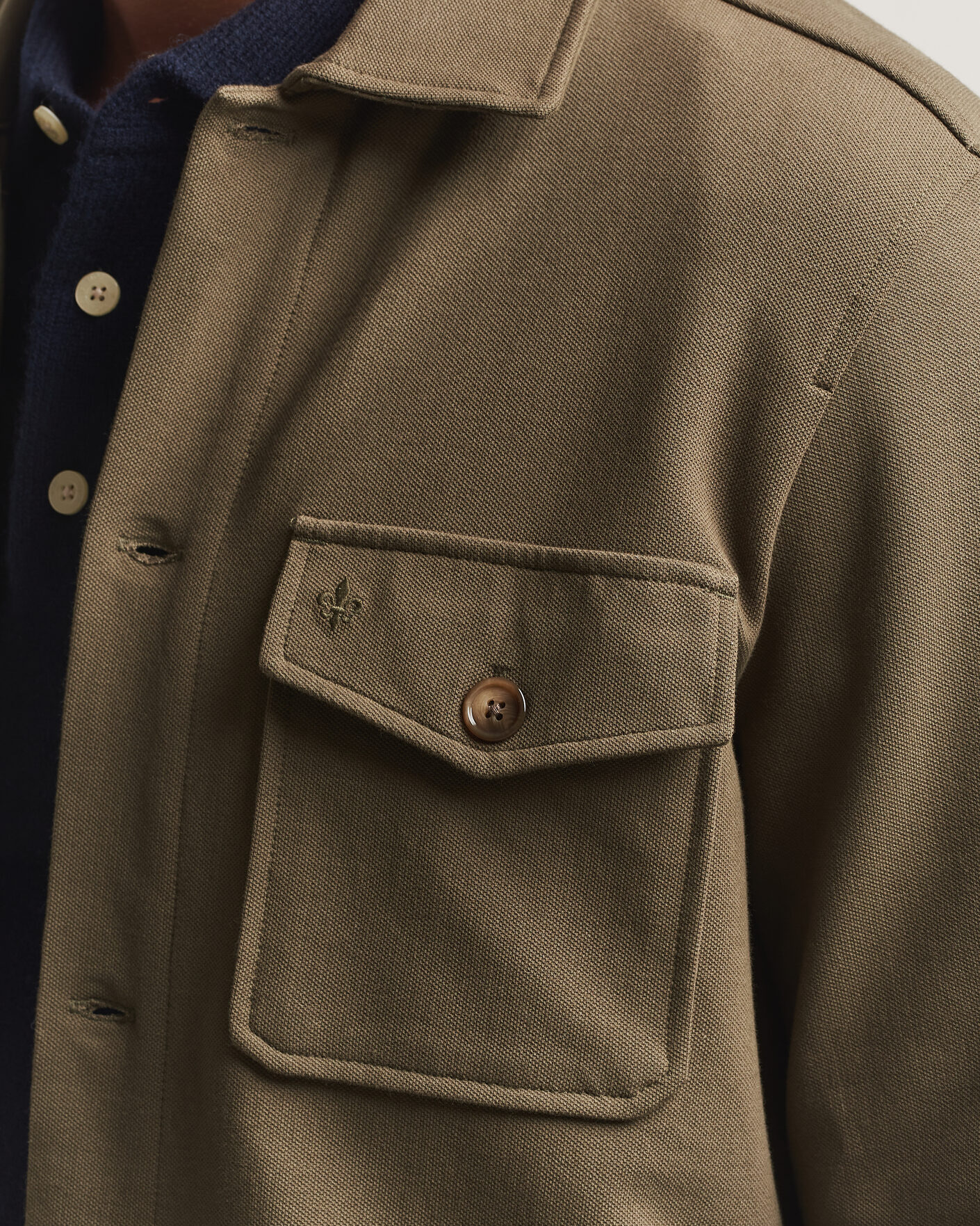 Heren | Overhemden | Morris | Andrew Jersey Overshirt Olive