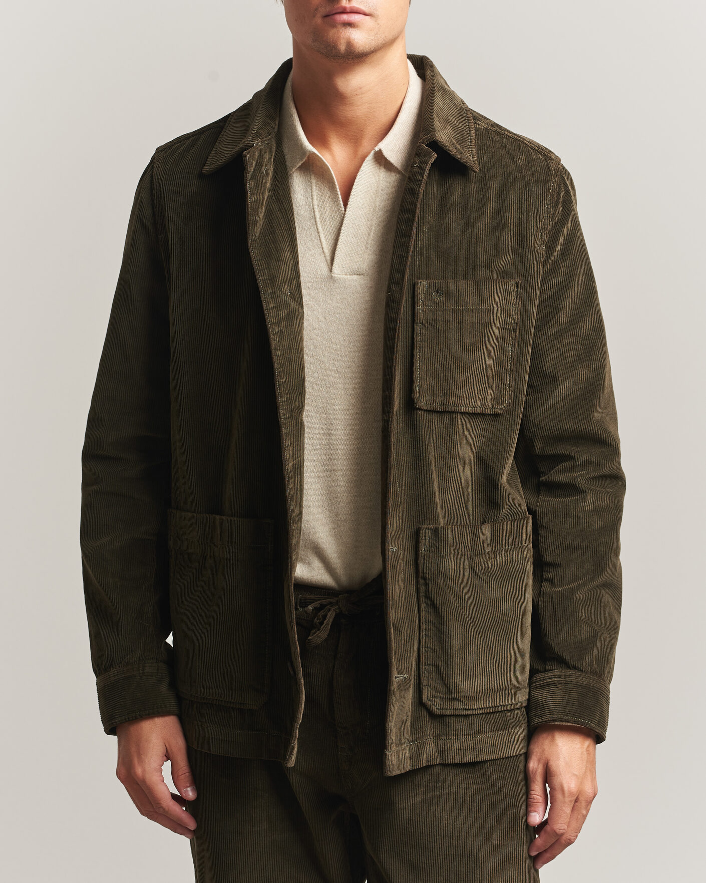 Heren | Overhemden | Morris | Fenix Cord Shirt Jacket Olive