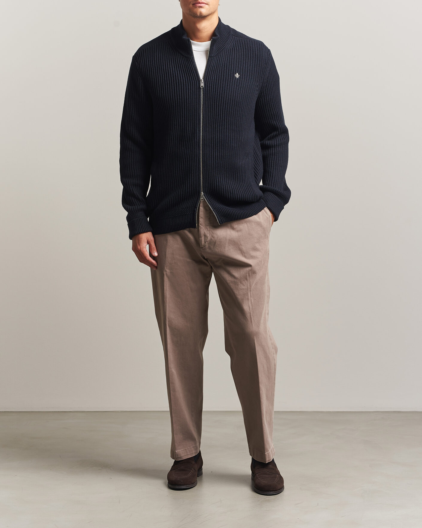 Heren | Truien | Morris | Duncan Zip Cardigan Old Blue