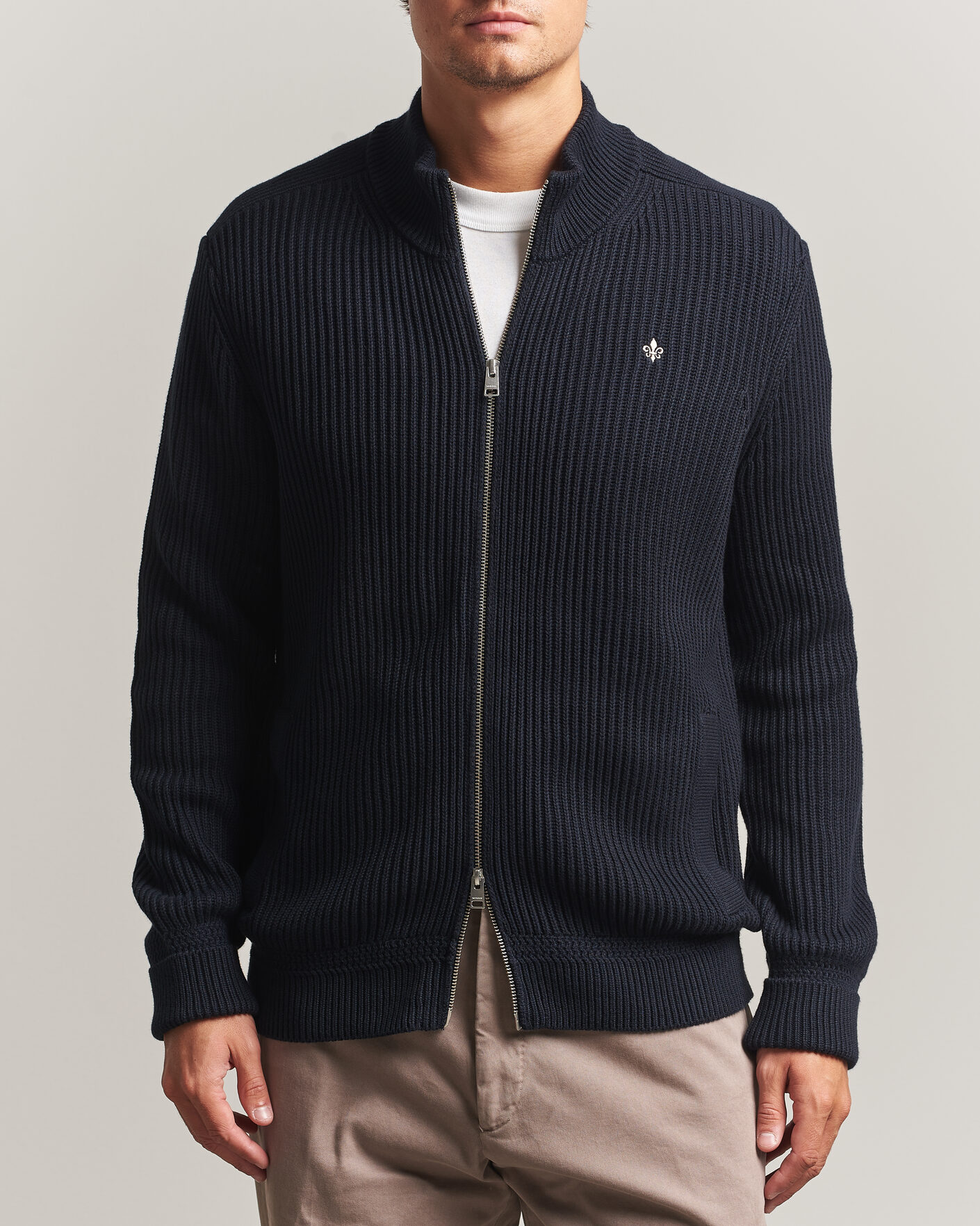 Heren | Truien | Morris | Duncan Zip Cardigan Old Blue
