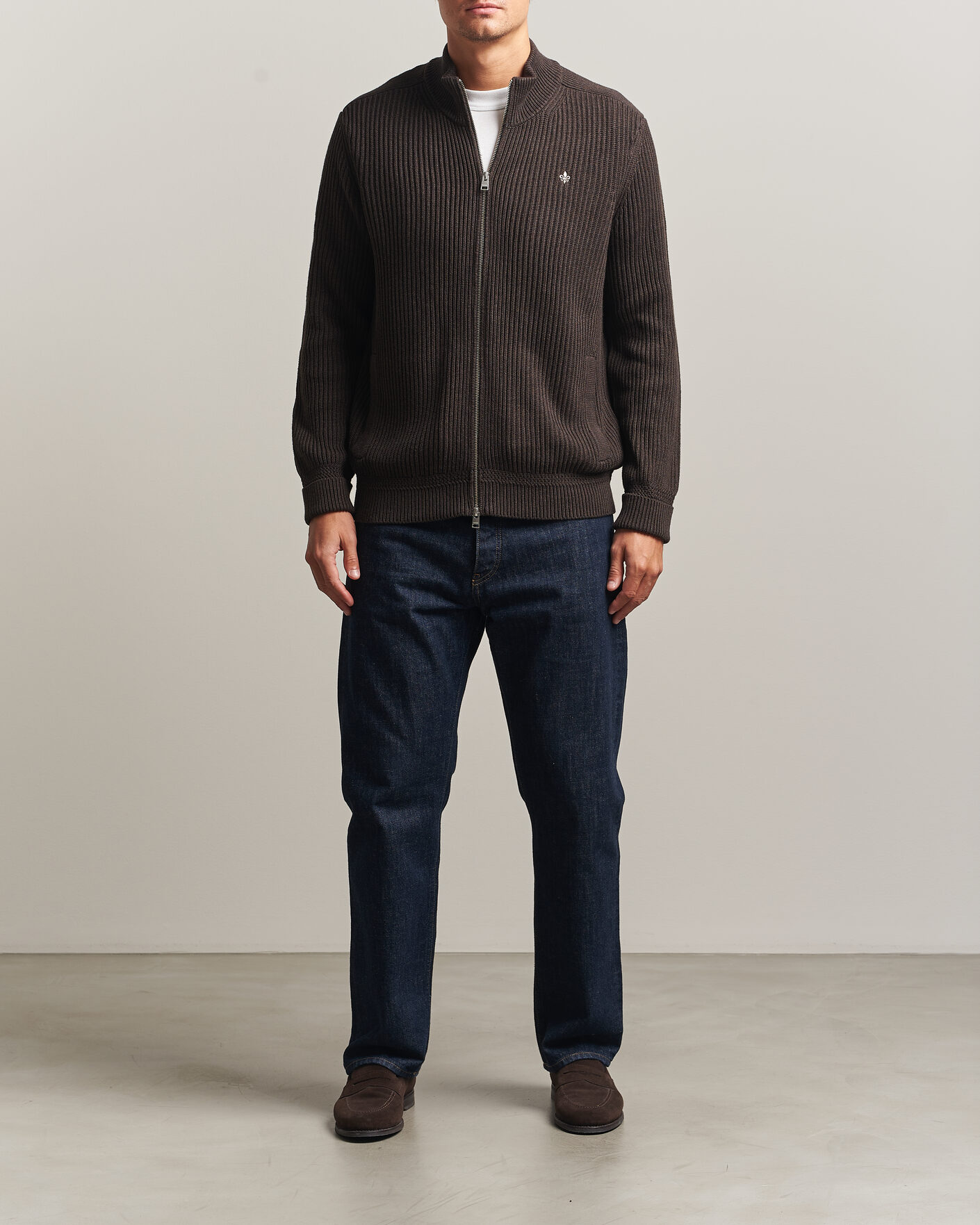 Heren | Truien | Morris | Duncan Zip Cardigan Brown