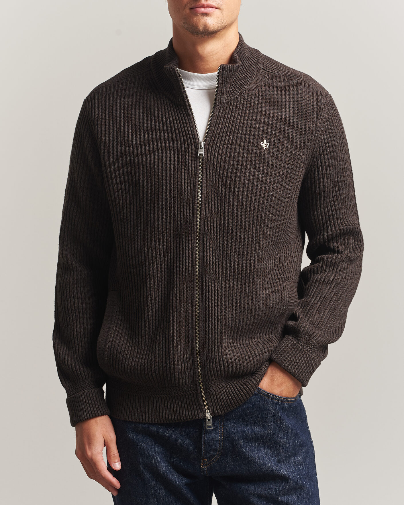 Heren | Truien | Morris | Duncan Zip Cardigan Brown