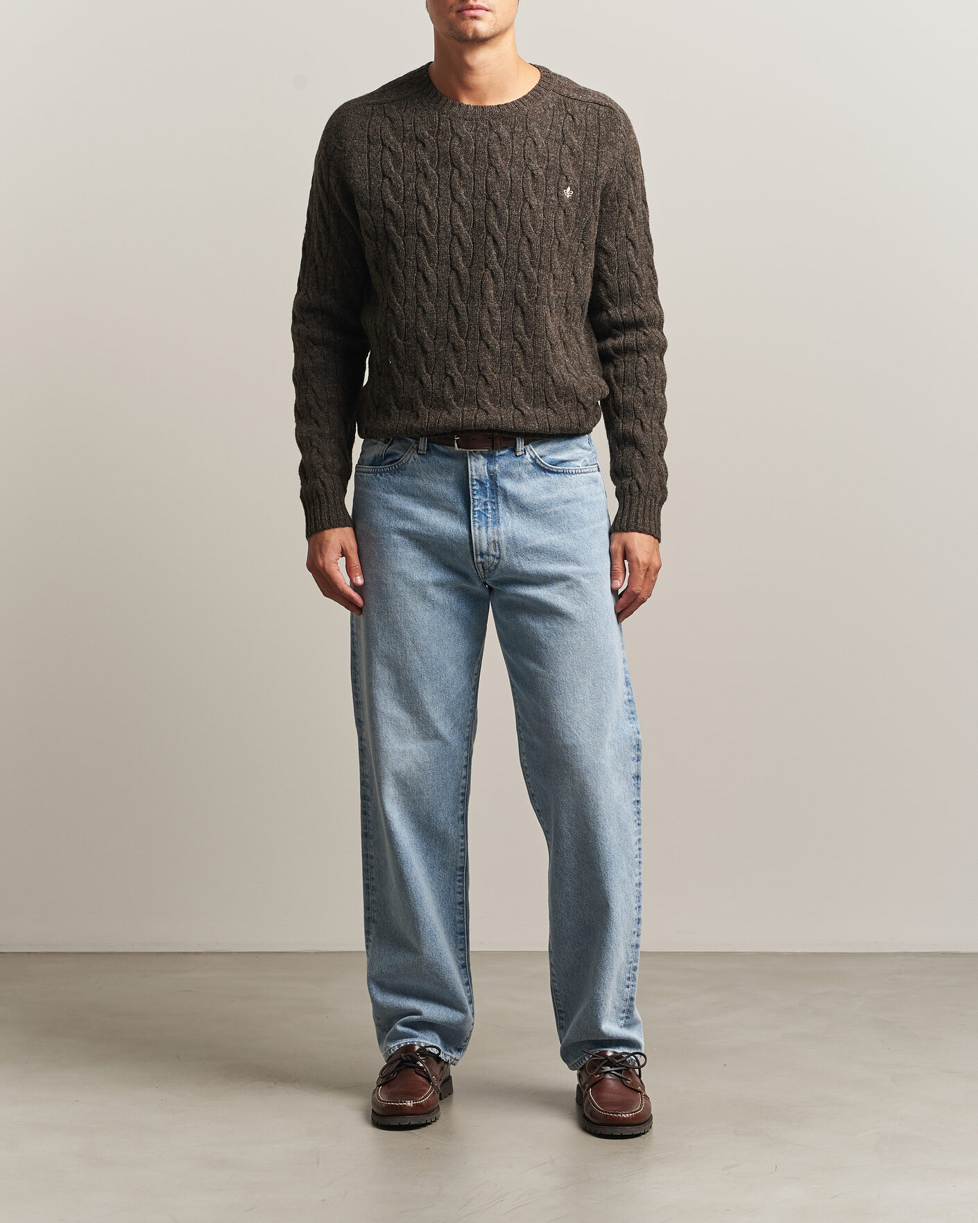 Heren | Truien | Morris | Archard Cable Sweater Brown