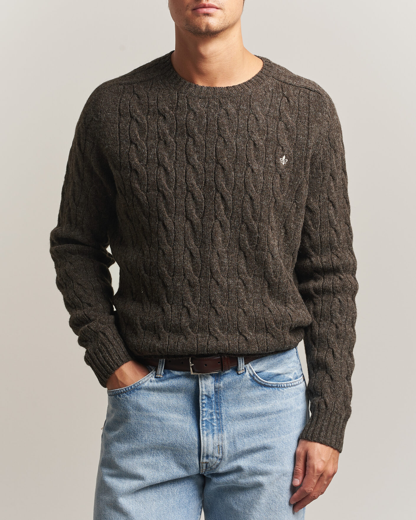 Heren | Truien | Morris | Archard Cable Sweater Brown