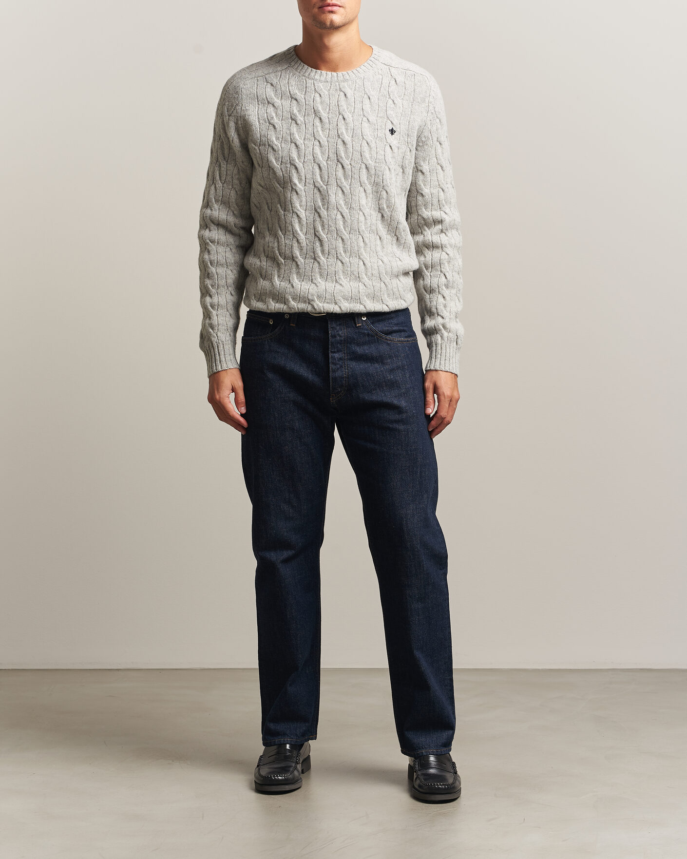 Heren | Truien | Morris | Archard Cable Sweater Grey