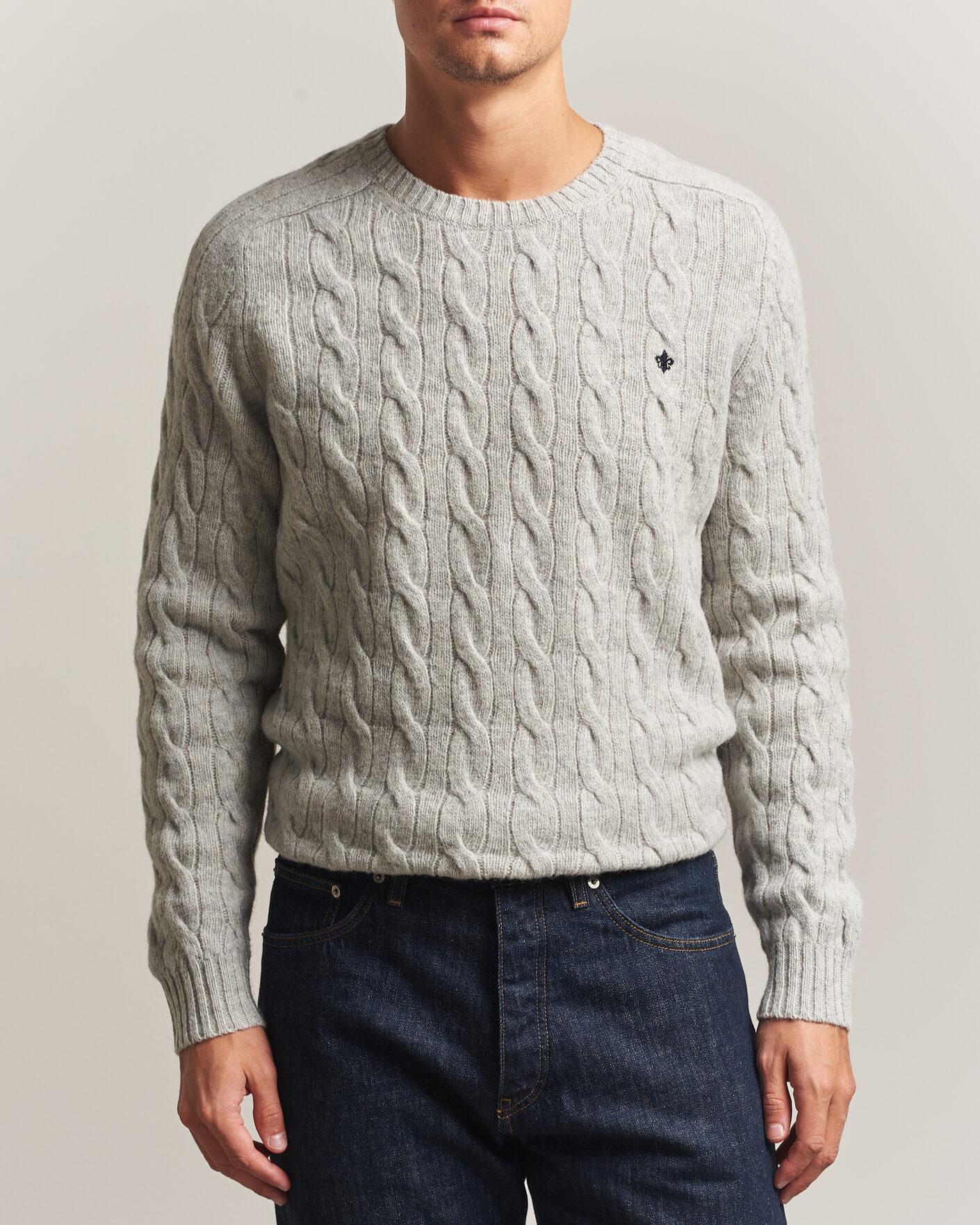 Heren | Truien | Morris | Archard Cable Sweater Grey