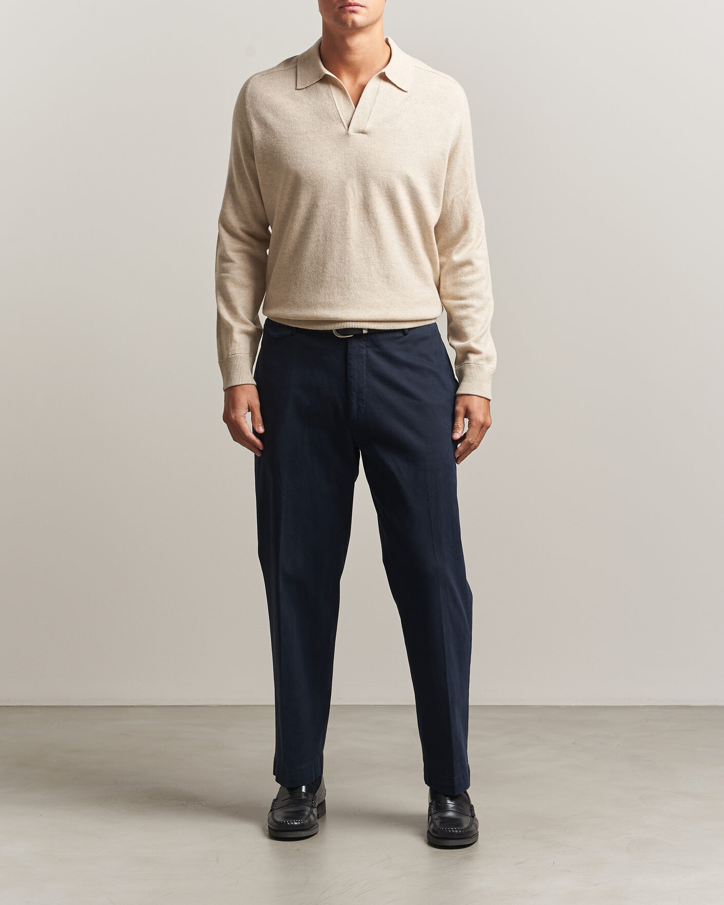 Heren | Truien | Morris | Wilfred Cashmere Resort Polo Off White