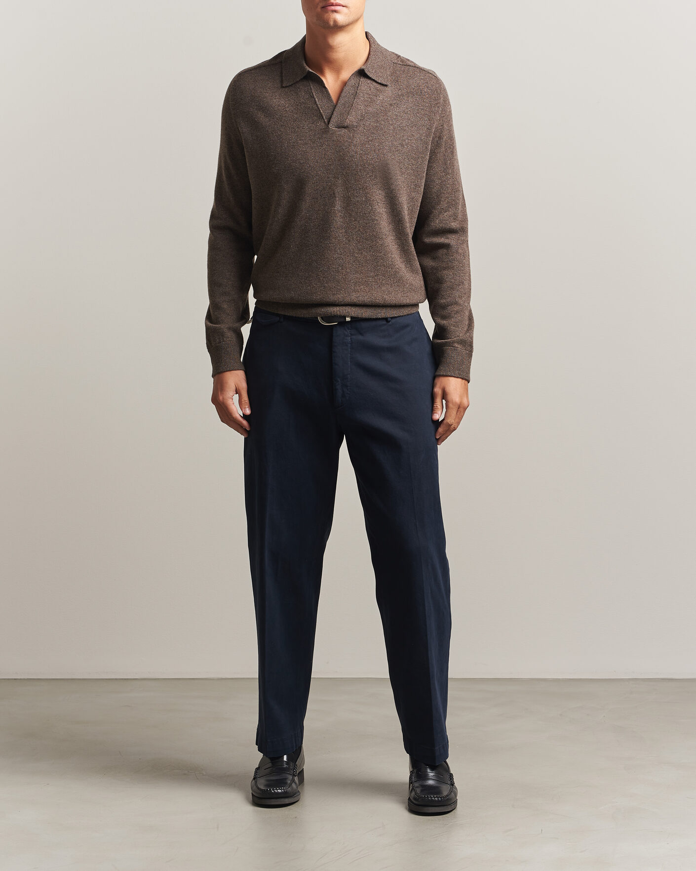 Heren | Truien | Morris | Wilfred Cashmere Resort Polo Brown