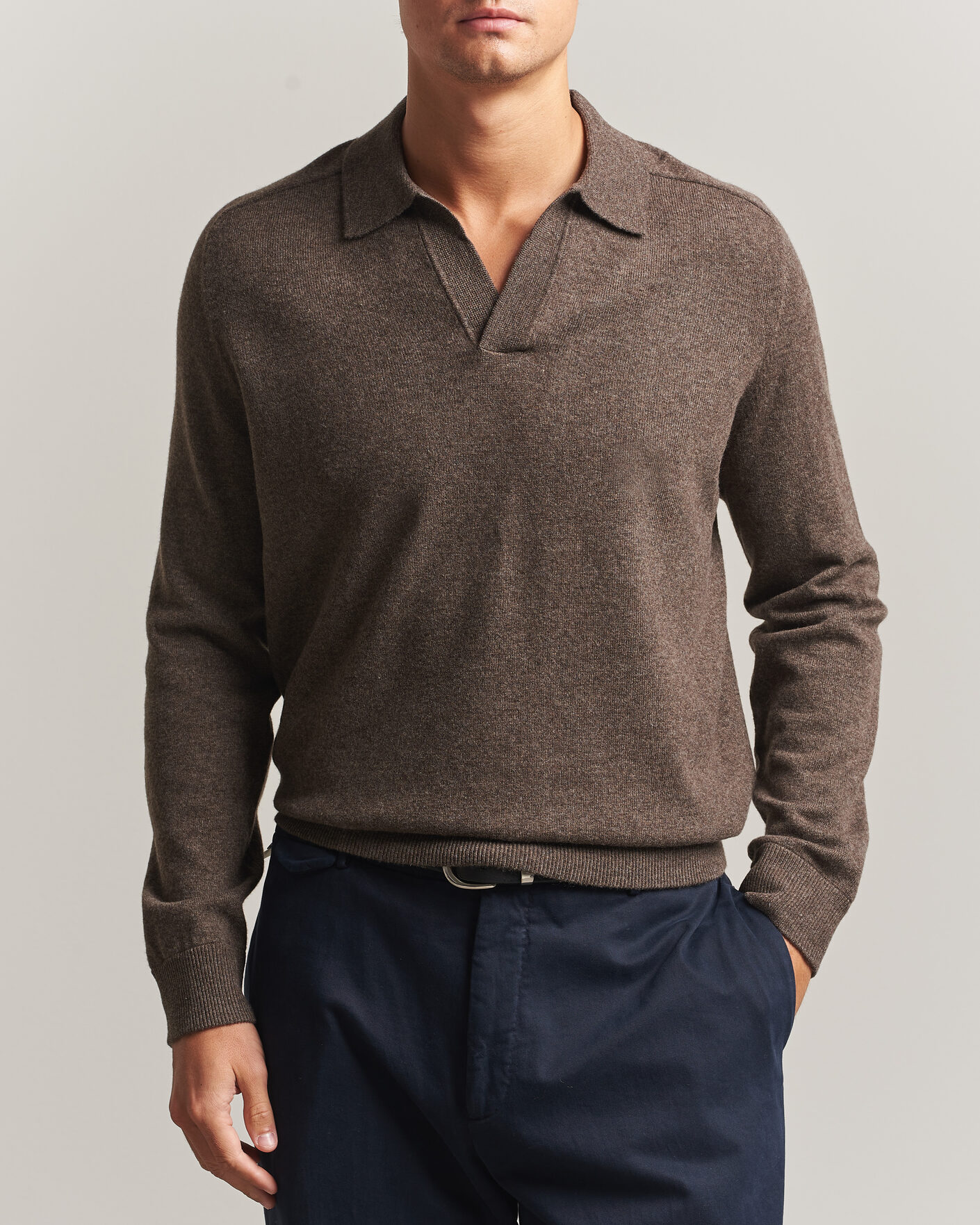 Heren | Truien | Morris | Wilfred Cashmere Resort Polo Brown