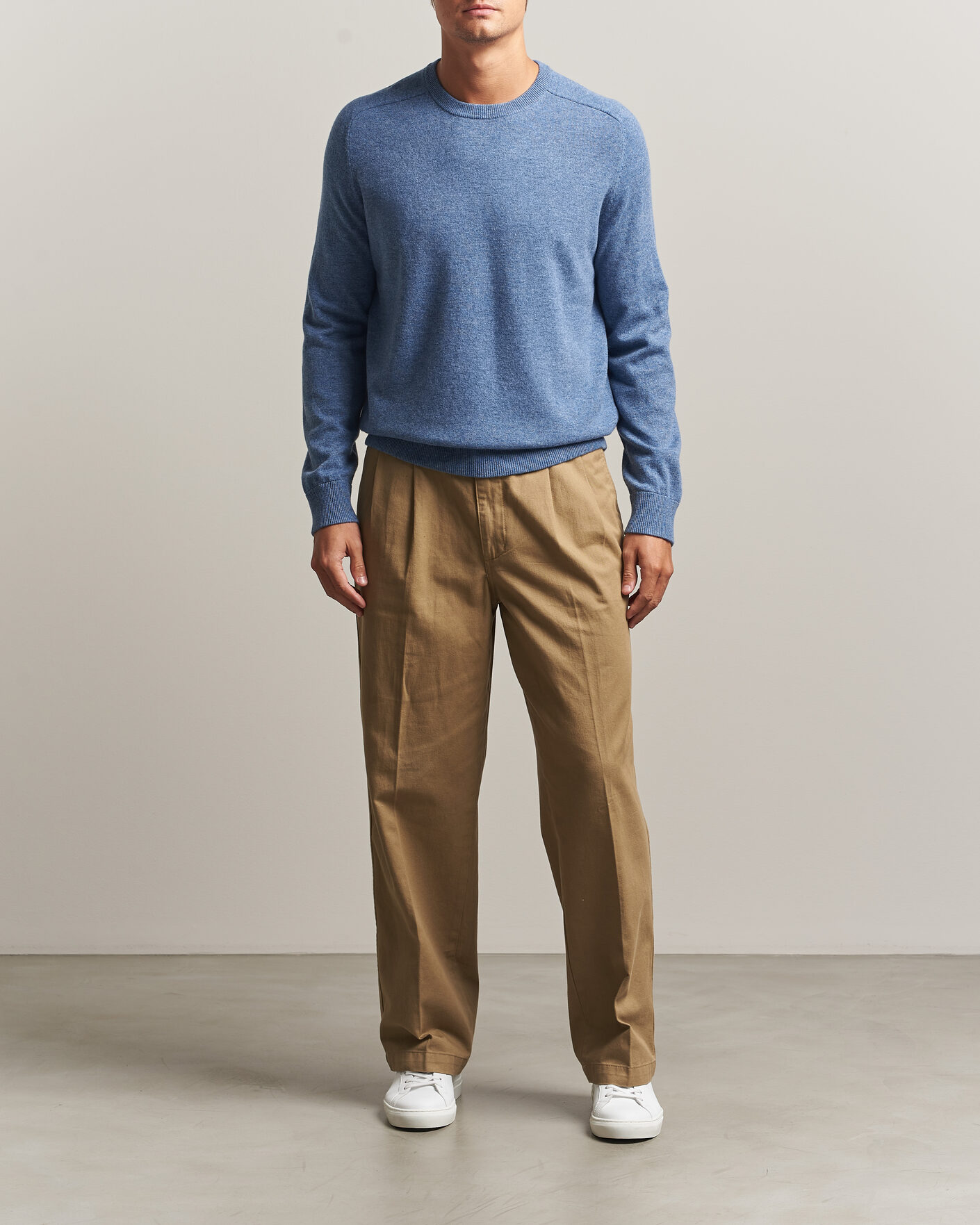 Heren | Truien | Morris | Wilfred Cashmere O-Neck Light Blue