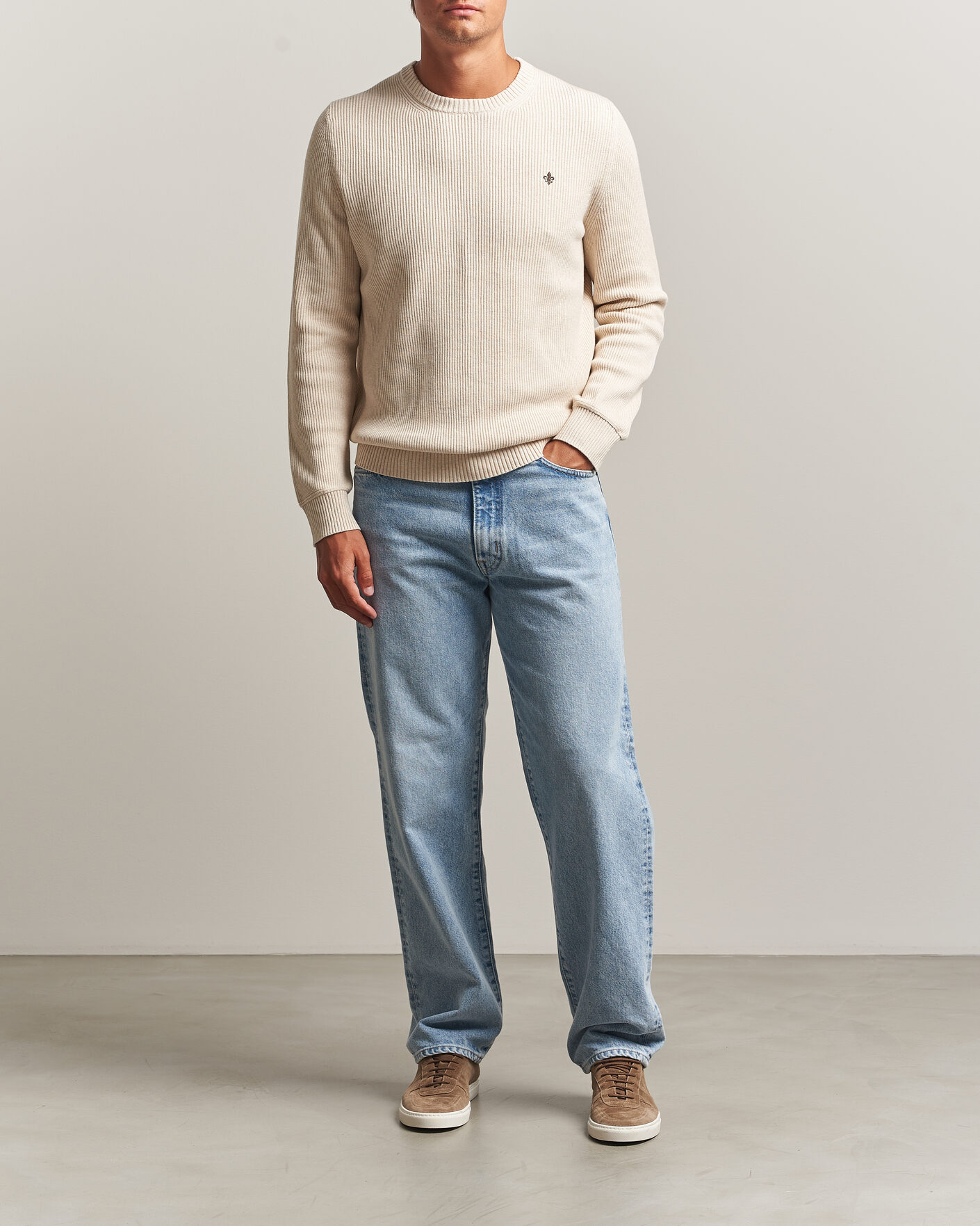 Heren | Truien | Morris | Colin O-Neck Khaki