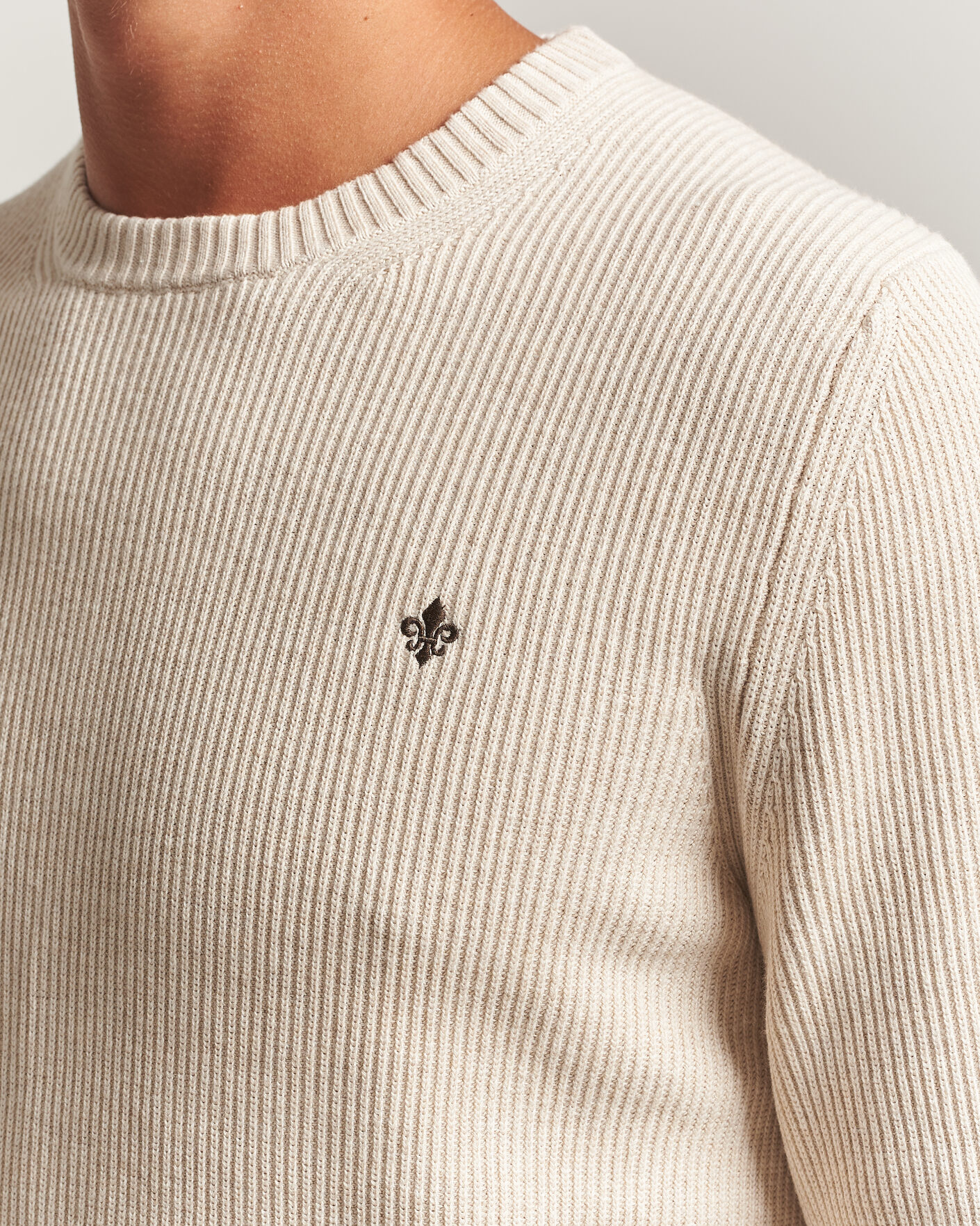 Heren | Truien | Morris | Colin O-Neck Khaki