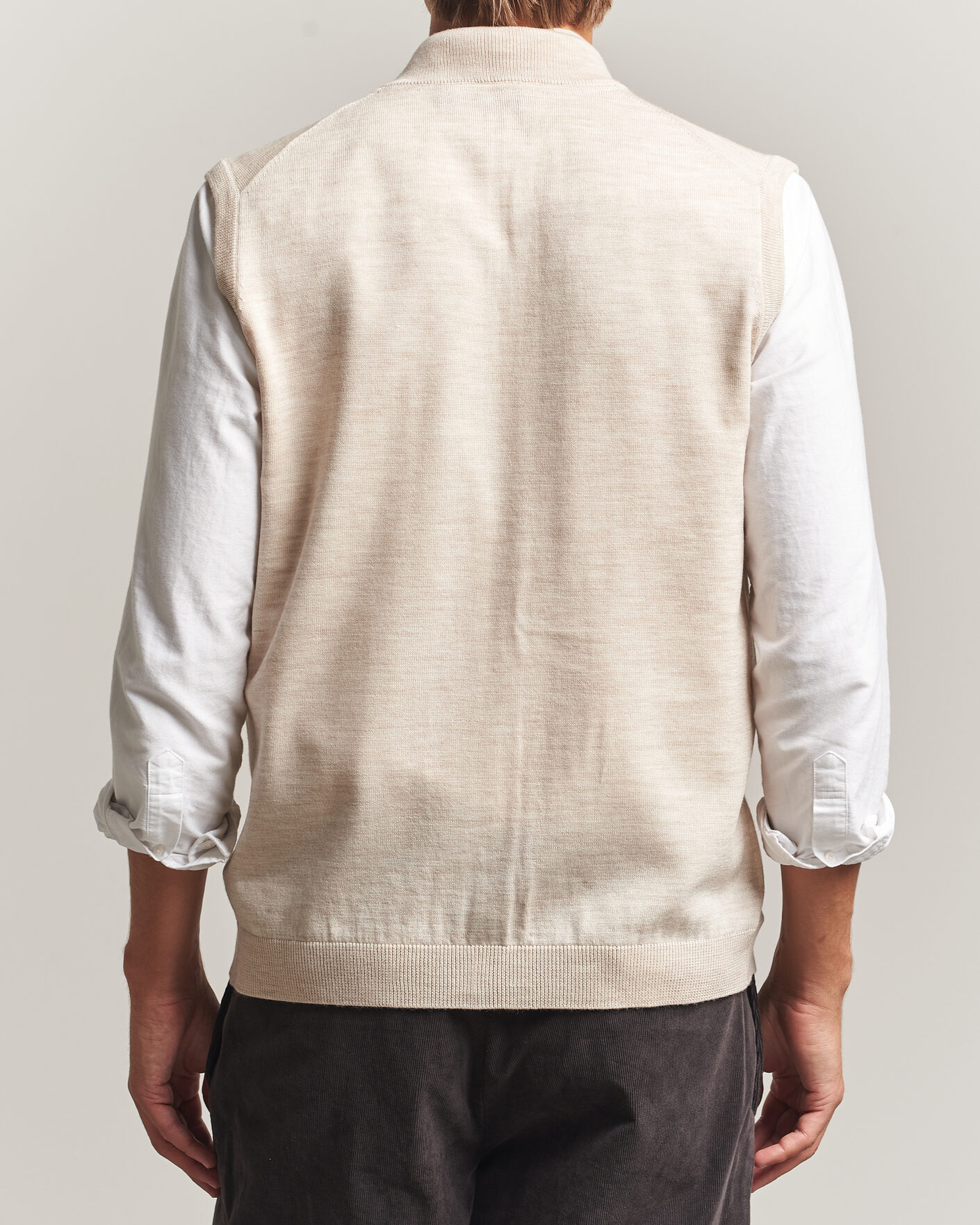 Heren | Truien | Morris | Merino Zip Vest Off White