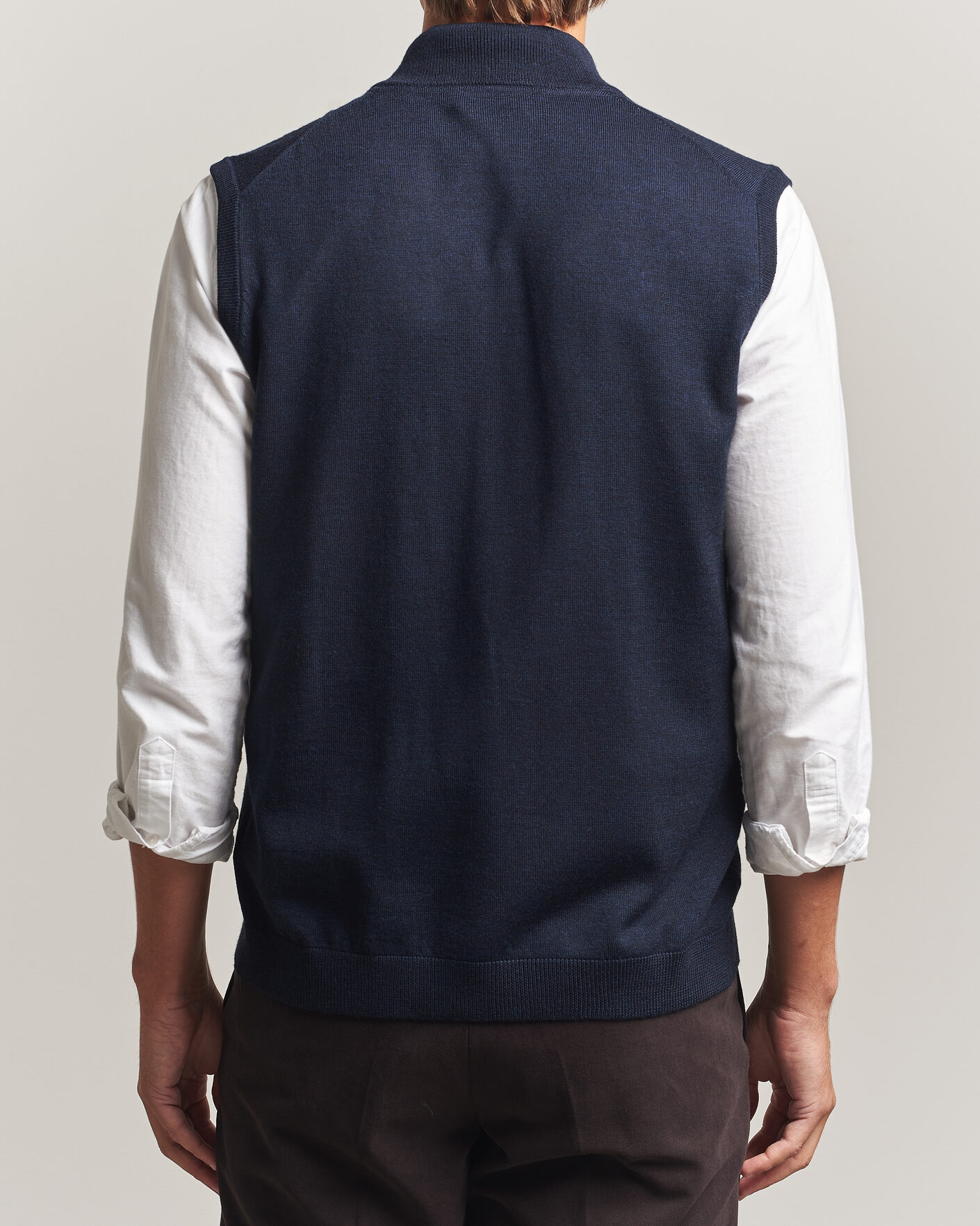 Heren | Truien | Morris | Merino Zip Vest Navy
