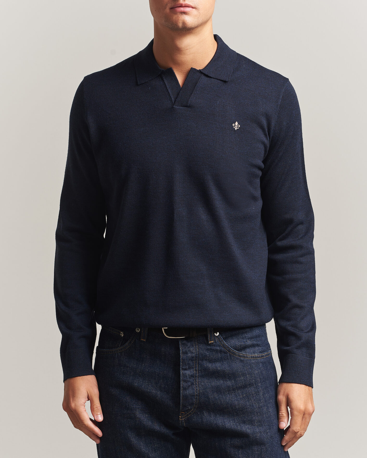 Heren | Truien | Morris | Merino Resort Polo Navy