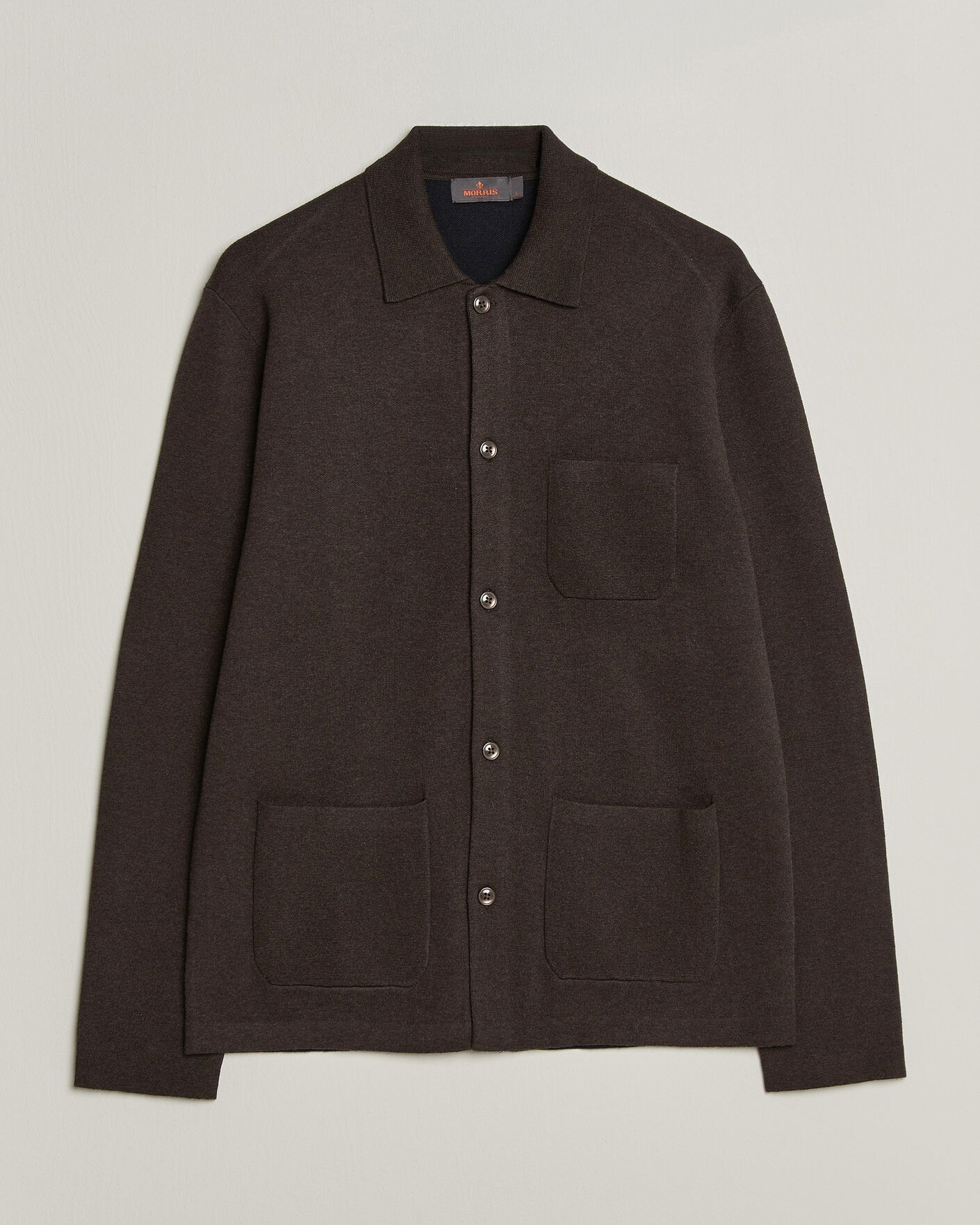 Heren | Truien | Morris | Dudley Knitted Overshirt Brown
