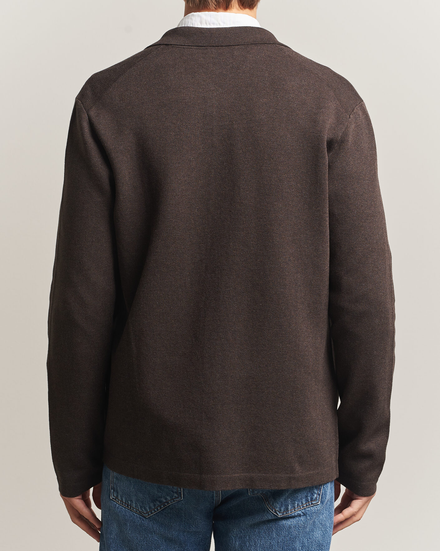 Heren | Truien | Morris | Dudley Knitted Overshirt Brown