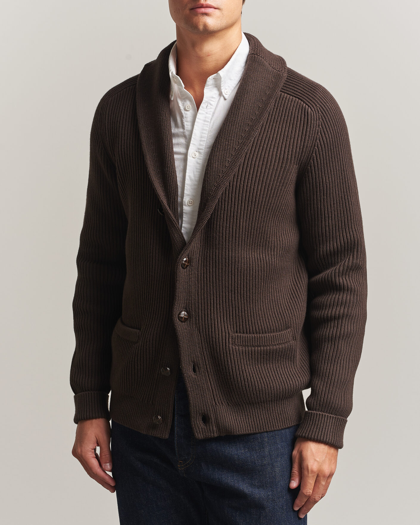 Heren | Truien | Morris | Brayden Shawl Cardigan Brown