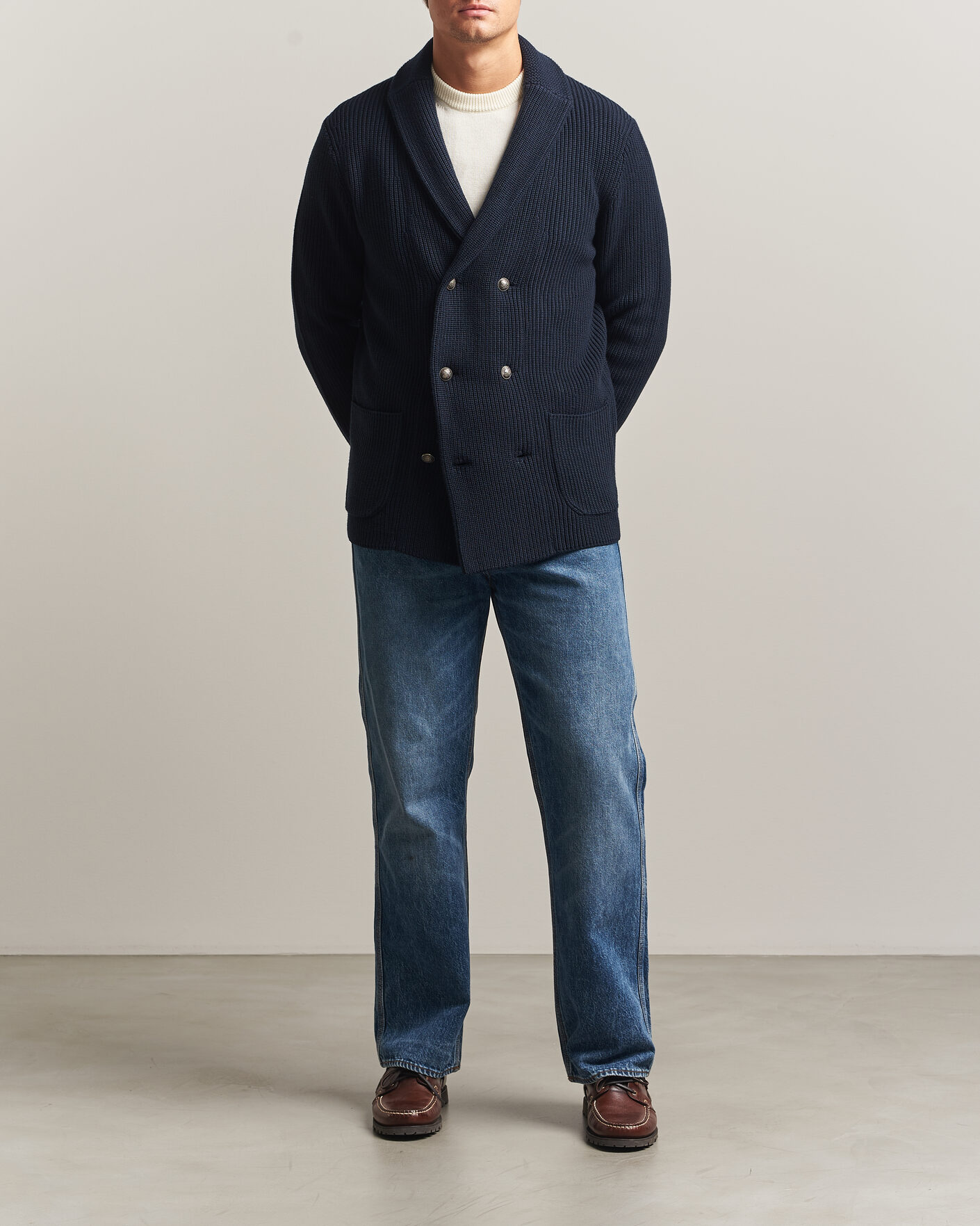 Heren | Truien | Morris | Brayden DB Shawl Cardigan Navy