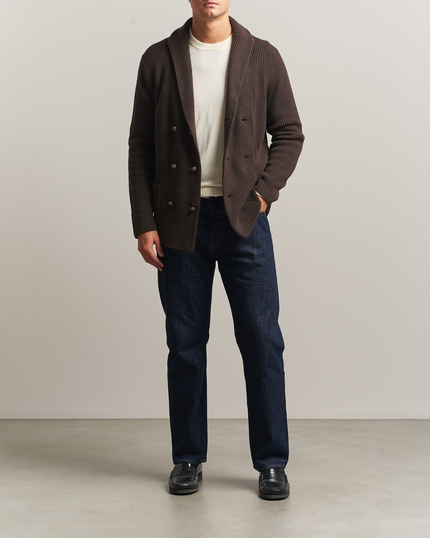 Heren | Truien | Morris | Brayden DB Shawl Cardigan Brown