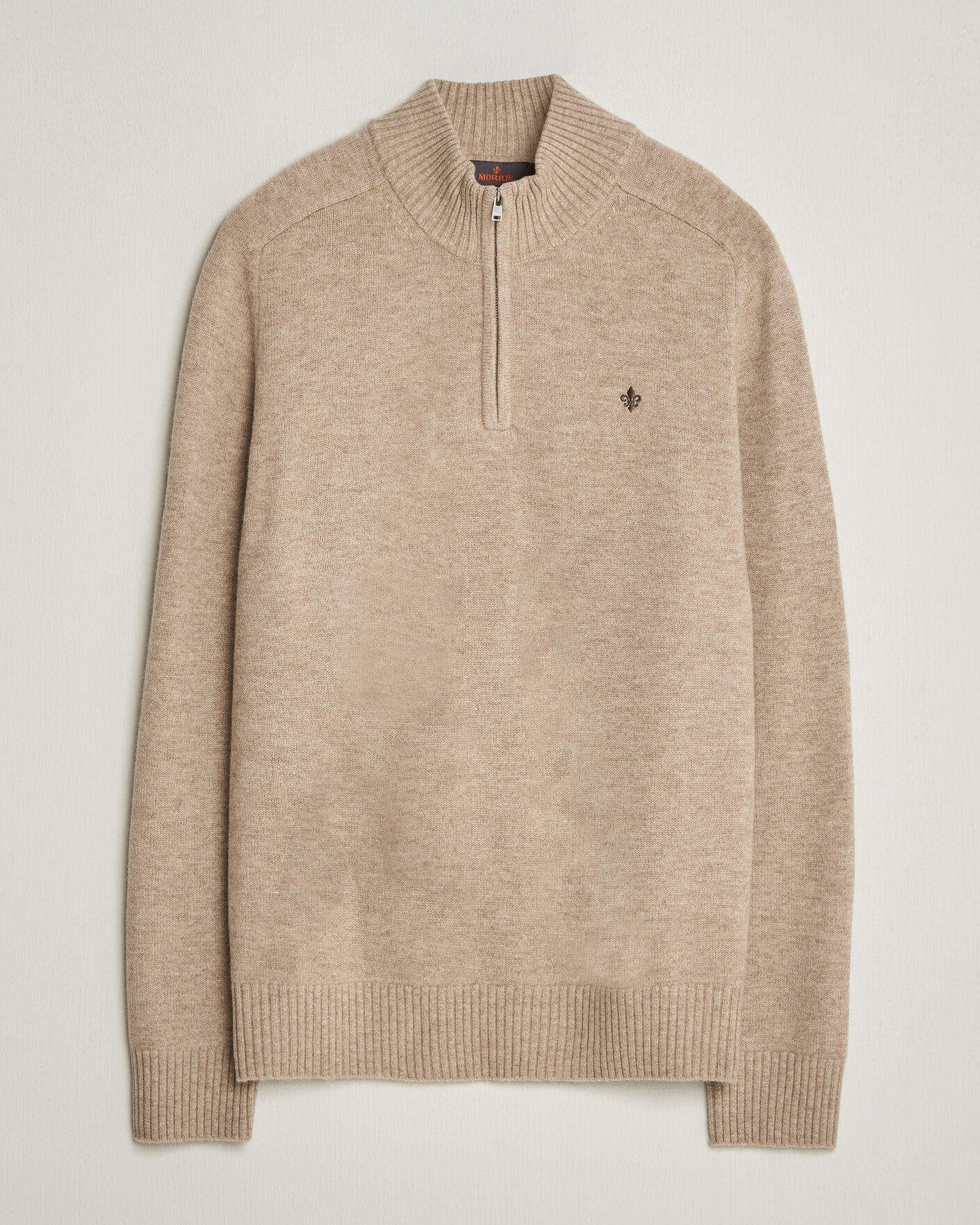 Heren | Truien | Morris | Hertford Lambswool Half Zip Khaki