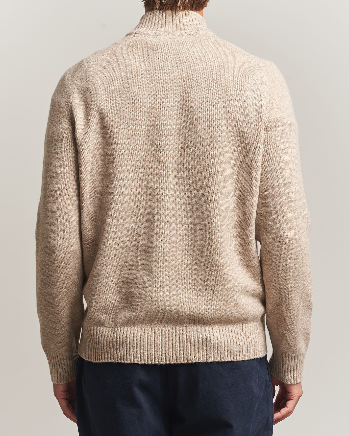 Heren | Truien | Morris | Hertford Lambswool Half Zip Khaki