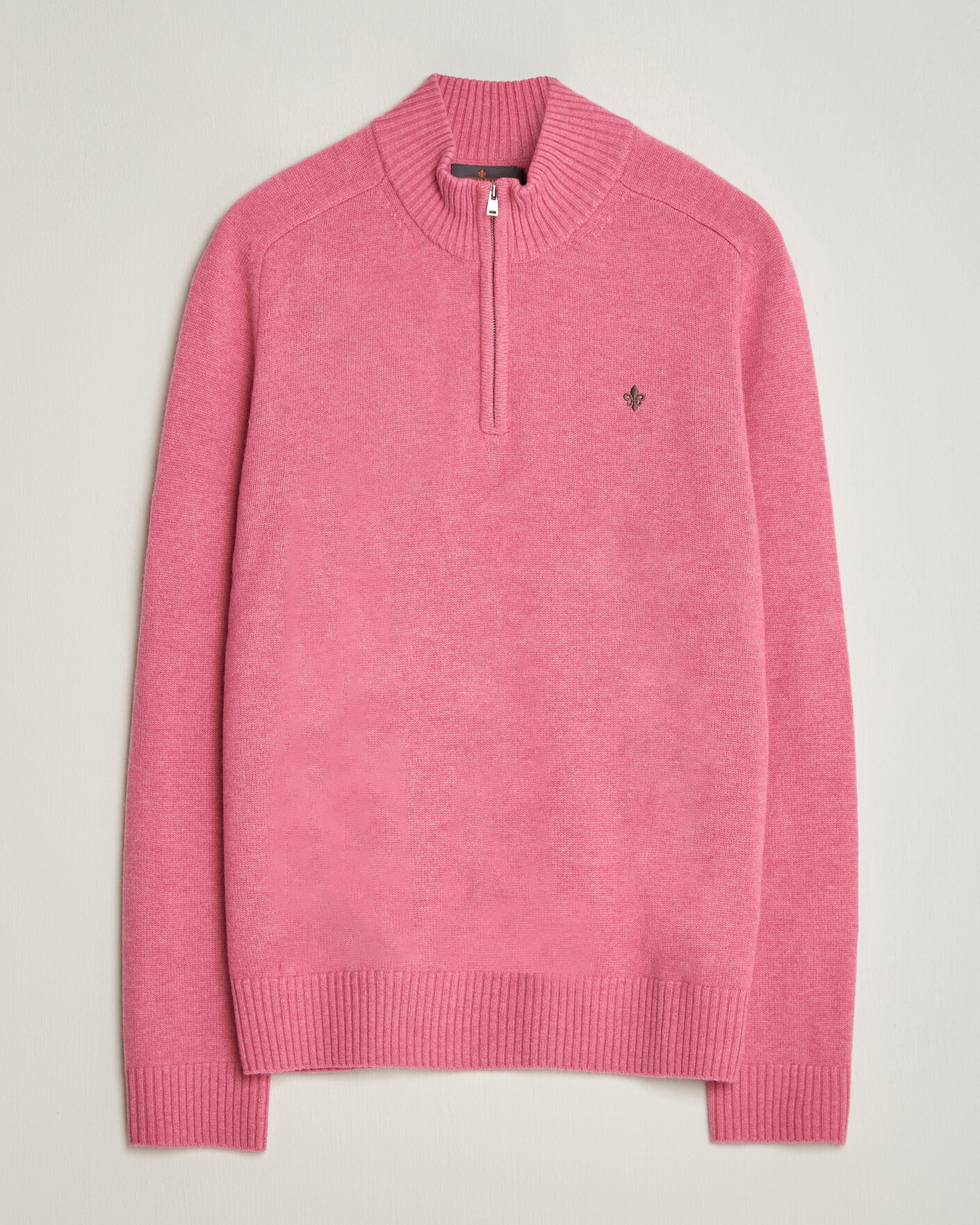 Heren | Truien | Morris | Hertford Lambswool Half Zip Cerise