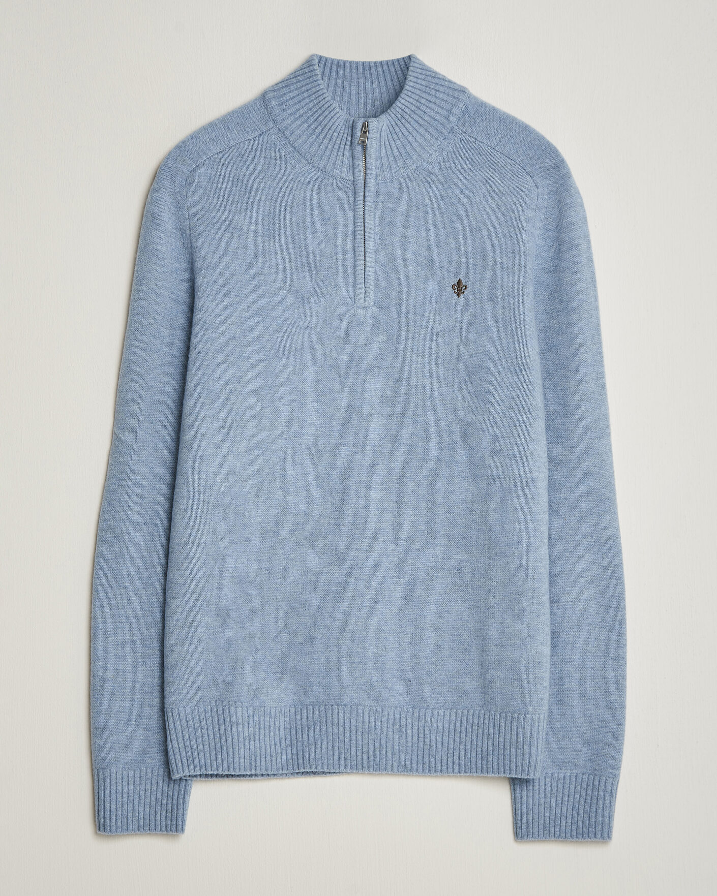 Heren | Truien | Morris | Hertford Lambswool Half Zip Blue