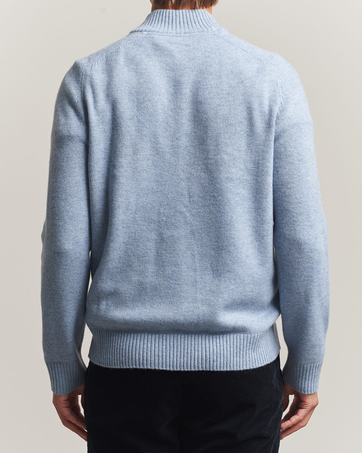 Heren | Truien | Morris | Hertford Lambswool Half Zip Blue