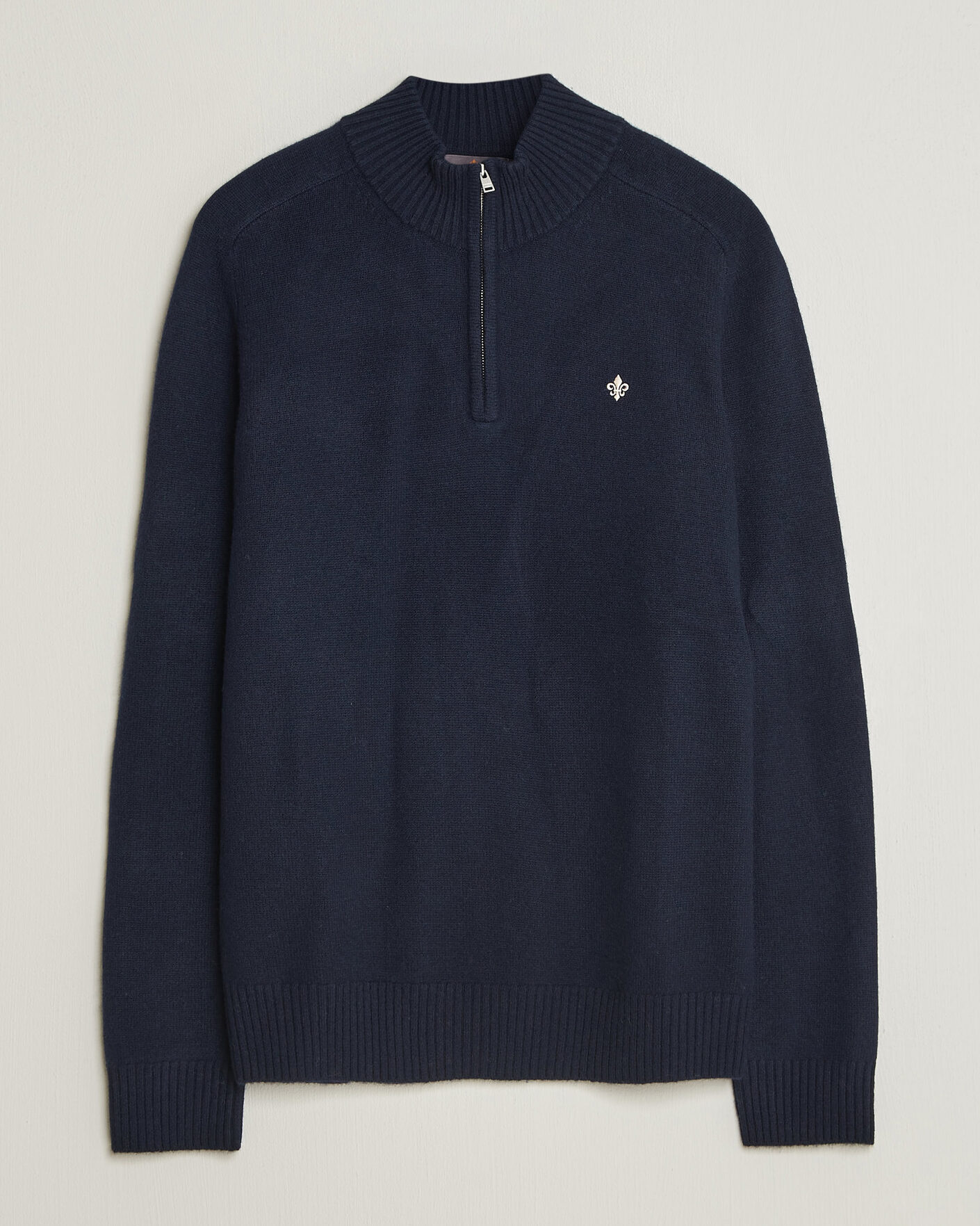 Heren | Truien | Morris | Hertford Lambswool Half Zip Navy