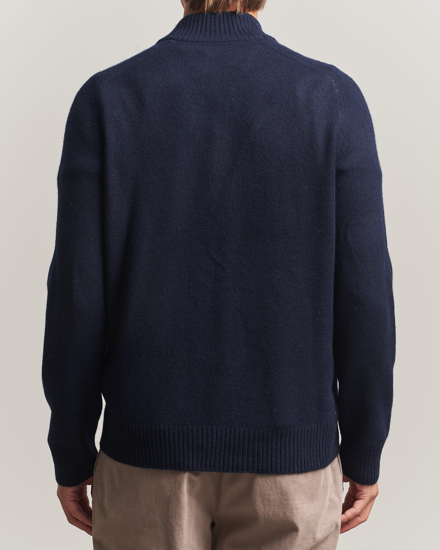Heren | Truien | Morris | Hertford Lambswool Half Zip Navy