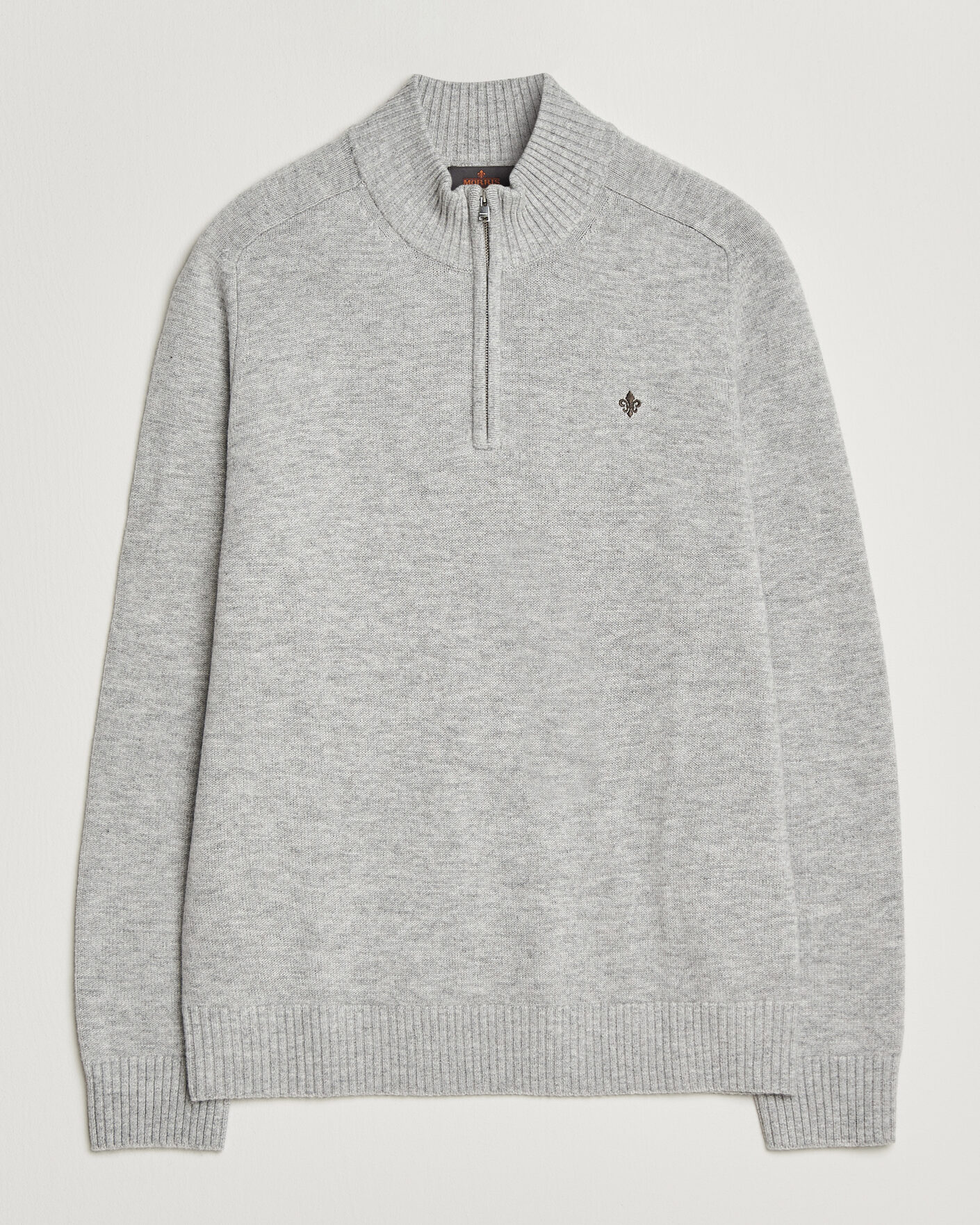 Heren | Truien | Morris | Hertford Lambswool Half Zip Grey