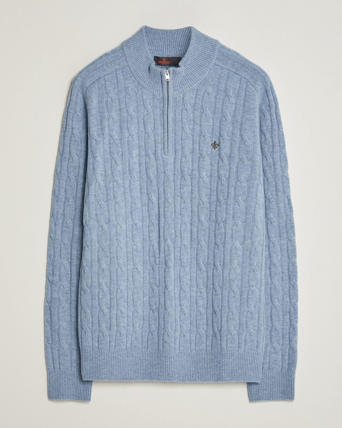 Heren | Truien | Morris | Hertford Cable Half Zip Blue
