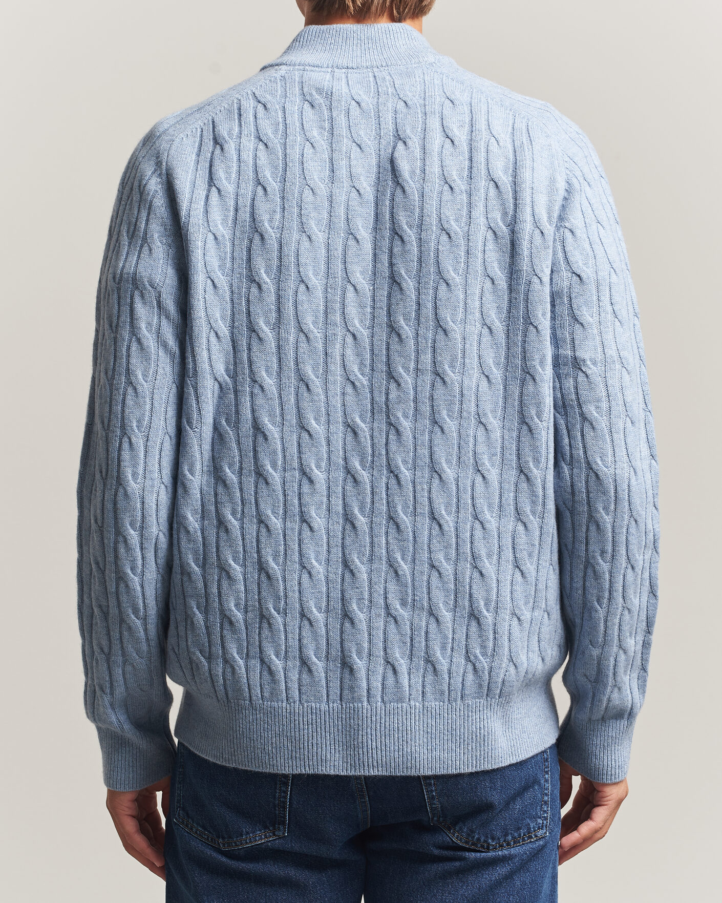 Heren | Truien | Morris | Hertford Cable Half Zip Blue