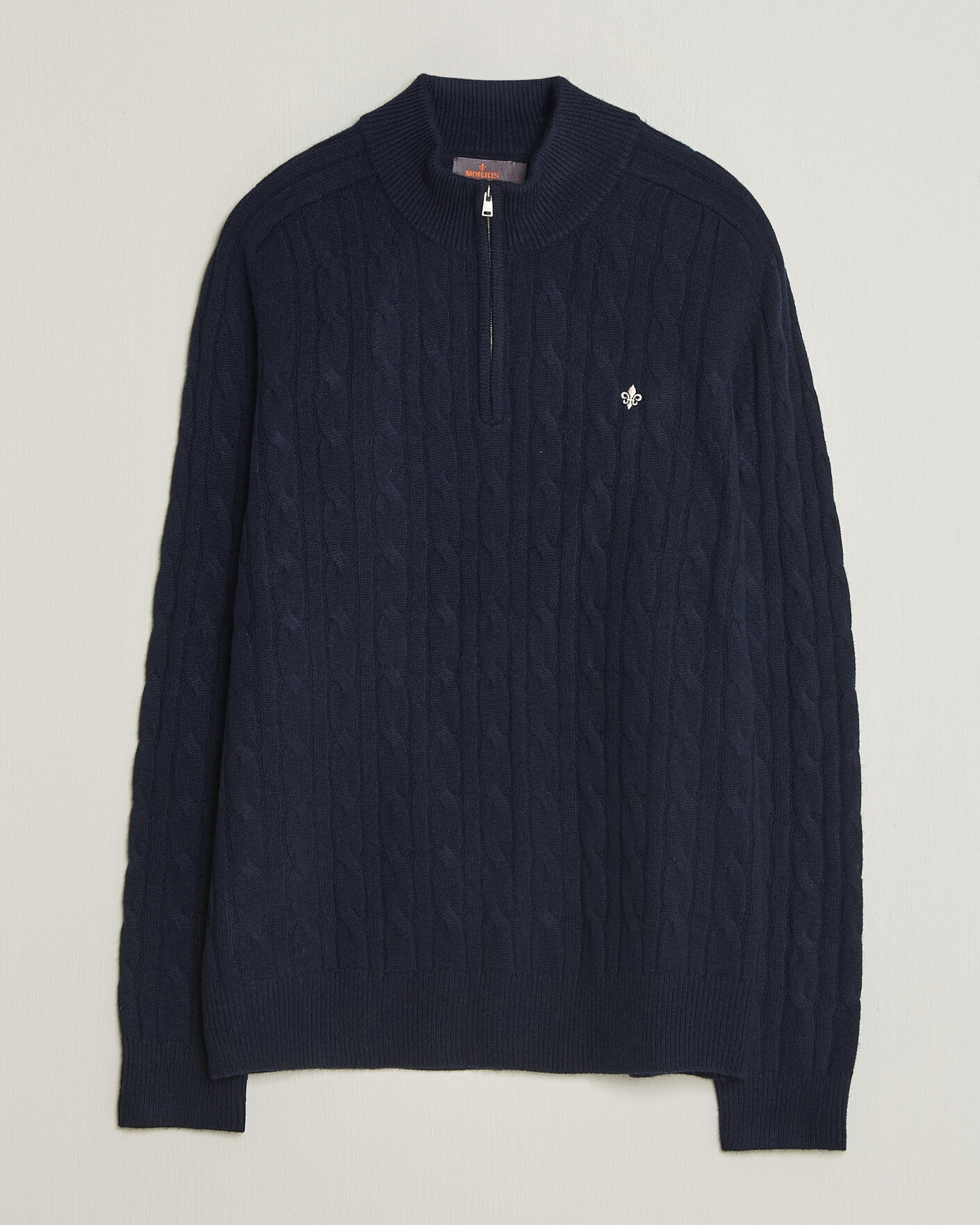 Heren | Truien | Morris | Hertford Cable Half Zip Navy