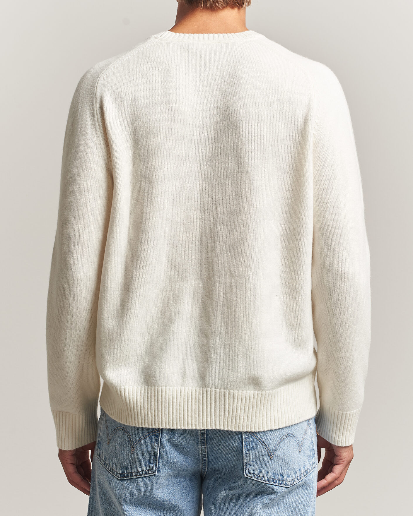 Heren | Truien | Morris | Hertford Lambswool Crew Neck Off White