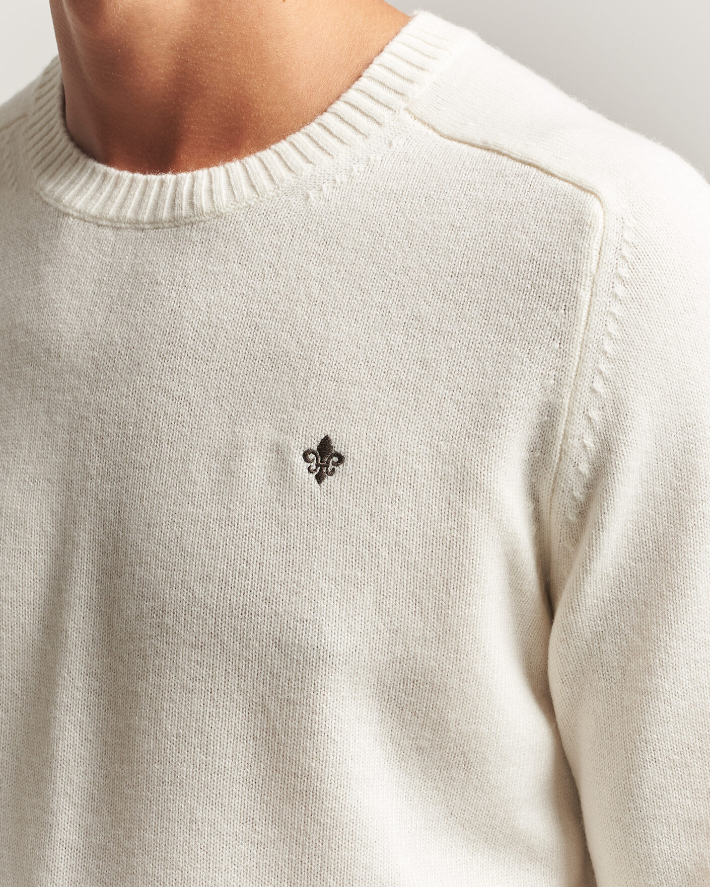 Heren | Truien | Morris | Hertford Lambswool Crew Neck Off White