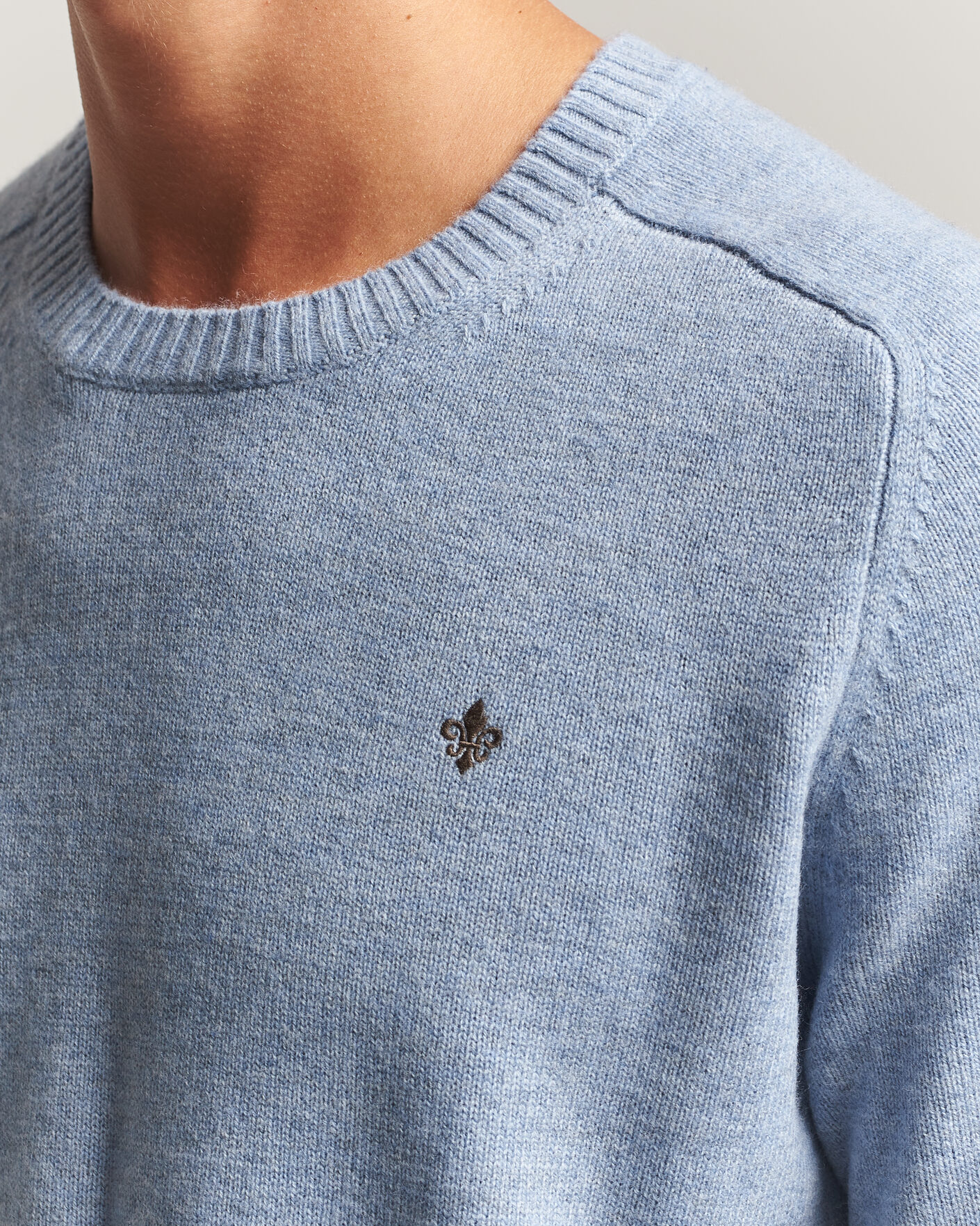 Heren | Truien | Morris | Hertford Lambswool Crew Neck Blue