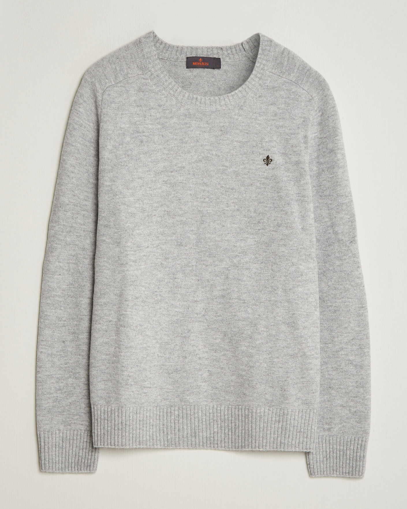 Heren | Truien | Morris | Hertford Lambswool Crew Neck Grey