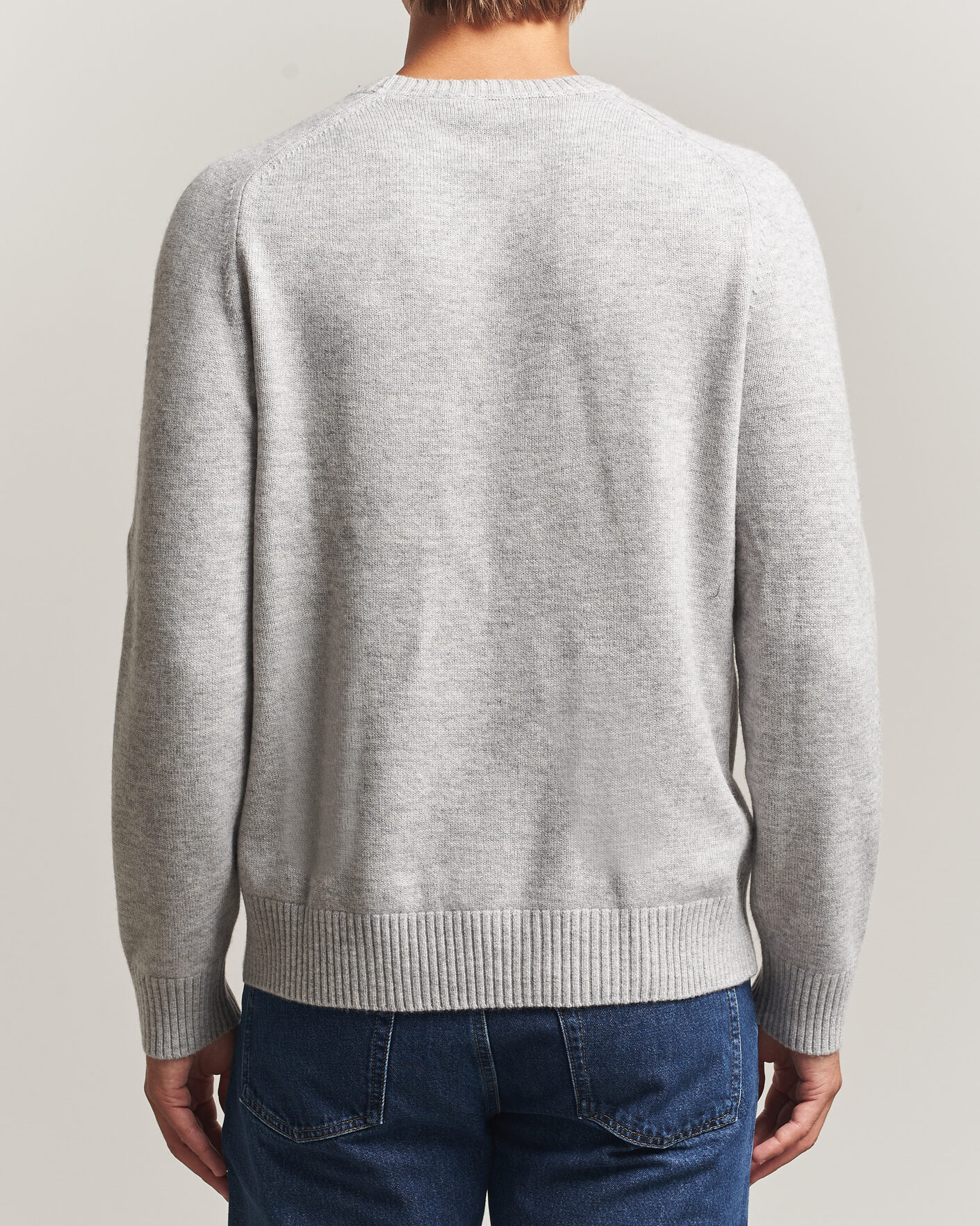 Heren | Truien | Morris | Hertford Lambswool Crew Neck Grey