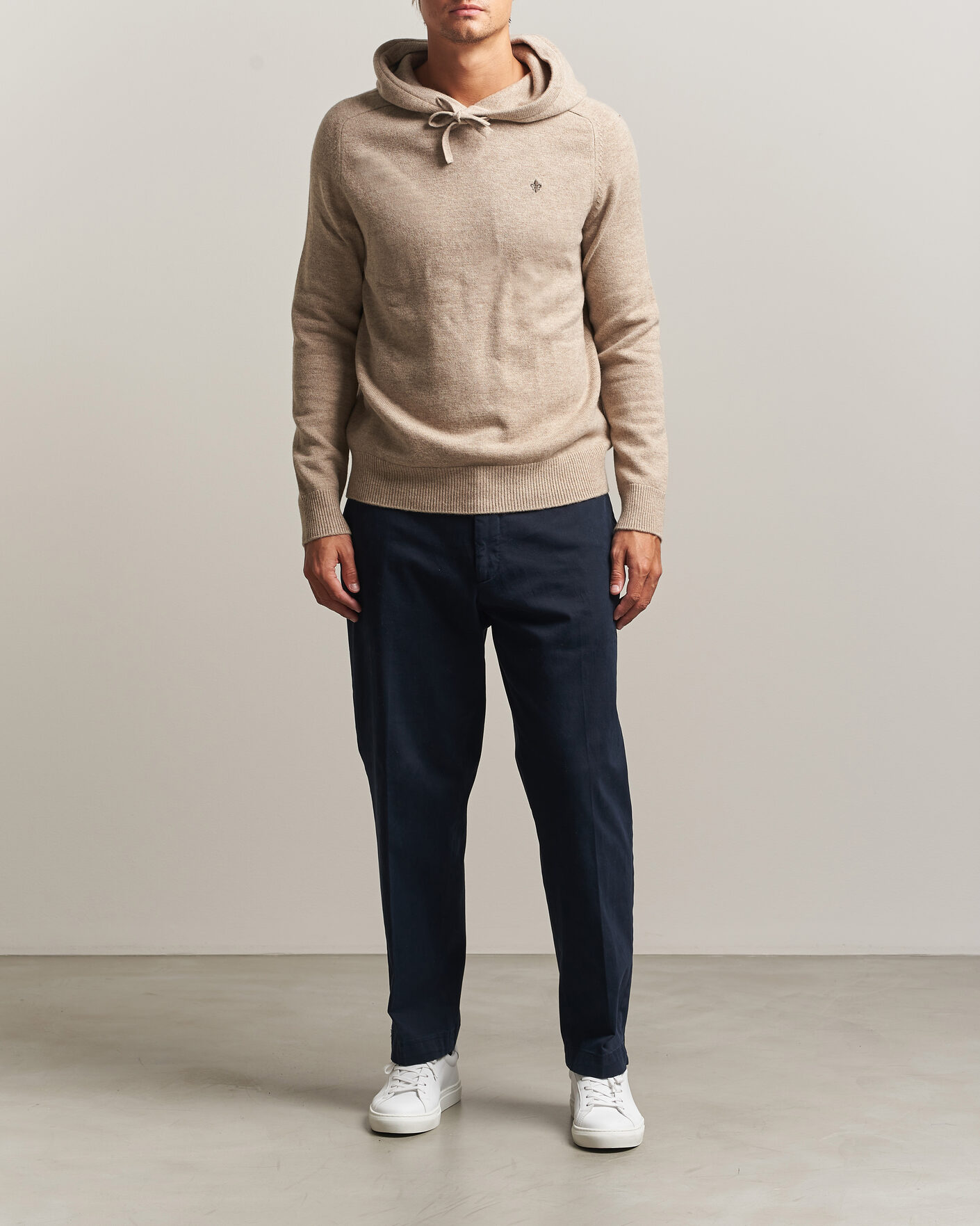 Heren | Truien | Morris | Hertford Lambswool Hoodie Khaki