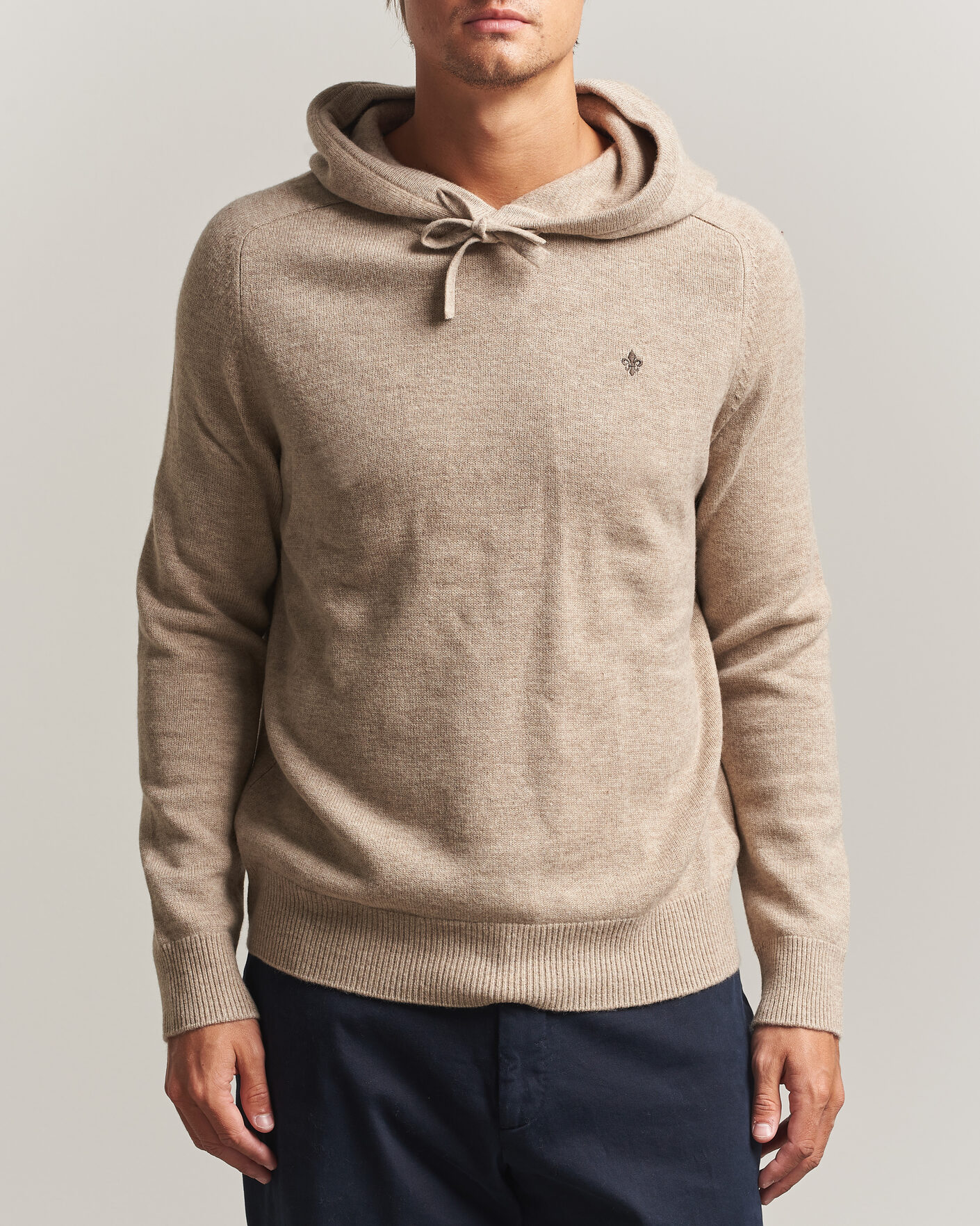 Heren | Truien | Morris | Hertford Lambswool Hoodie Khaki