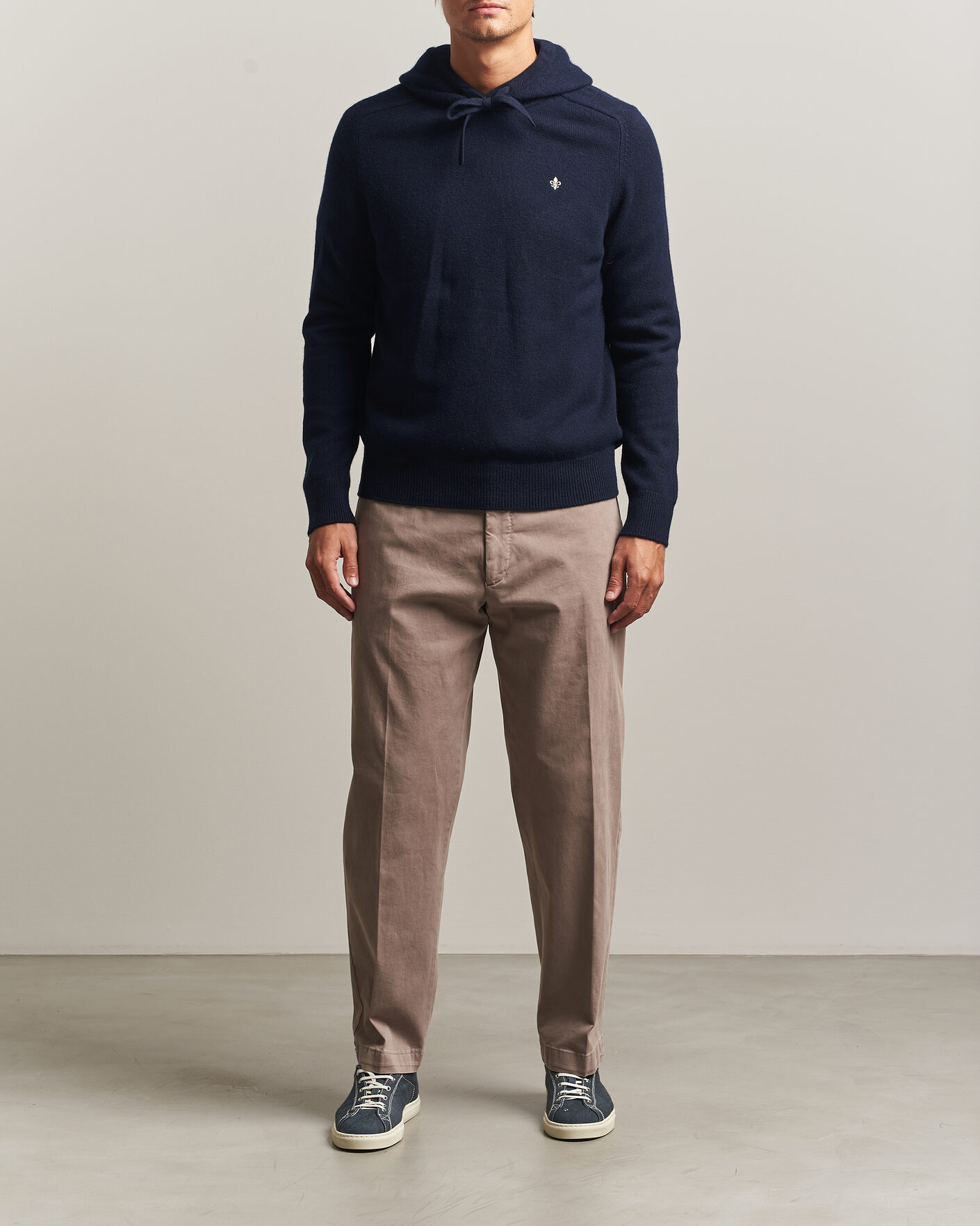 Heren | Truien | Morris | Hertford Lambswool Hoodie Navy