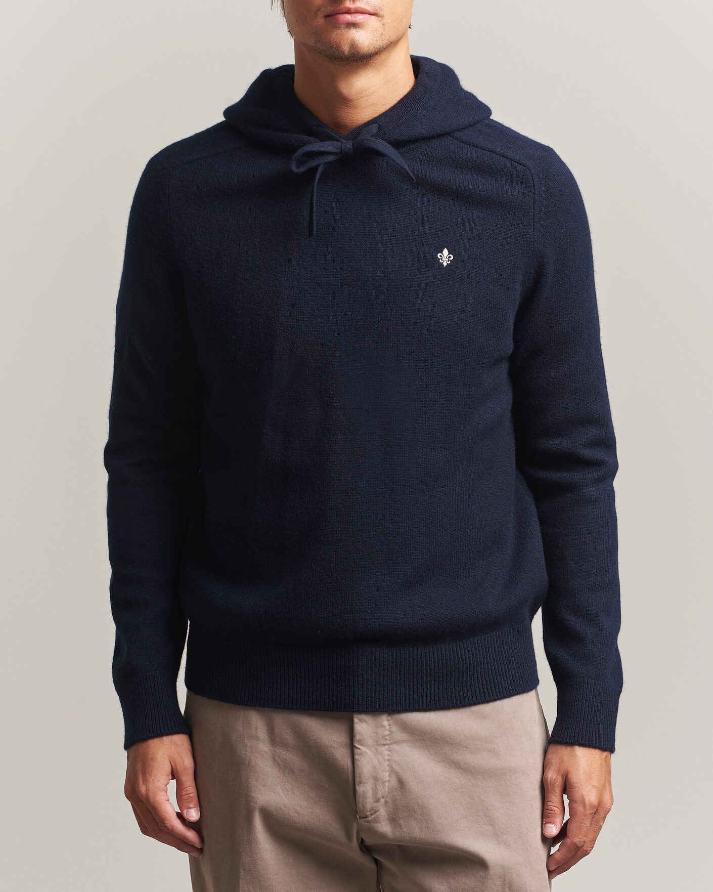 Heren | Truien | Morris | Hertford Lambswool Hoodie Navy