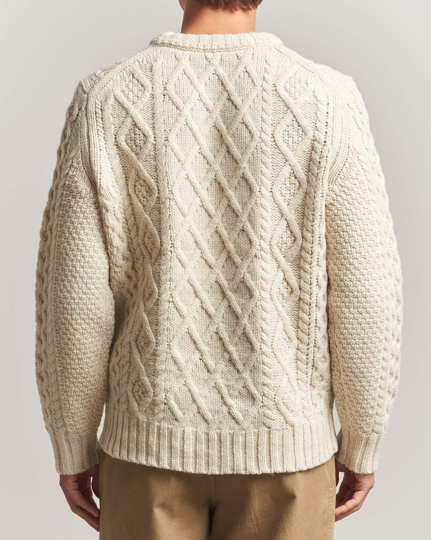 Heren | Truien | Morris | Ramsey Cable Sweater Off White