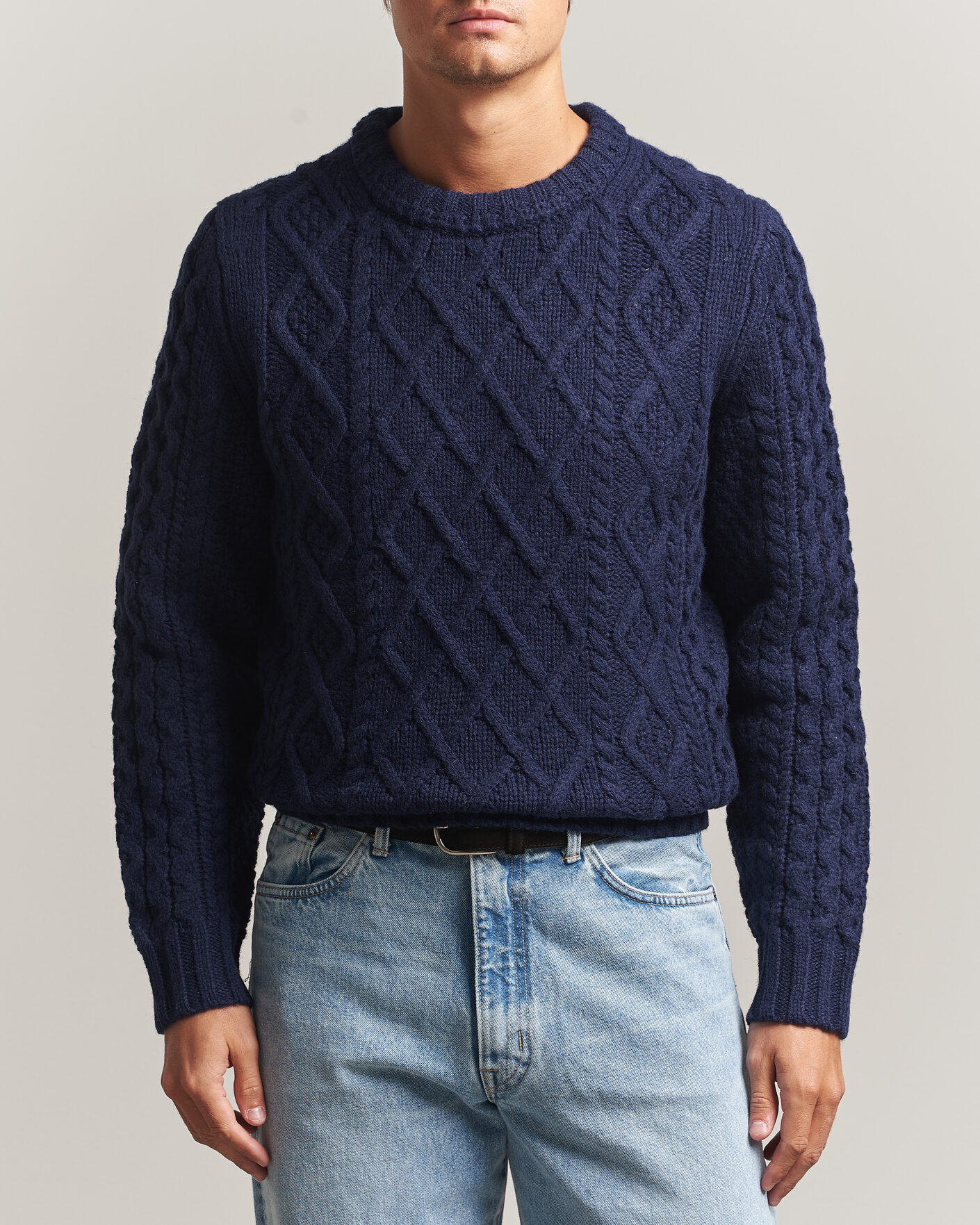 Heren | Truien | Morris | Ramsey Cable Sweater Navy