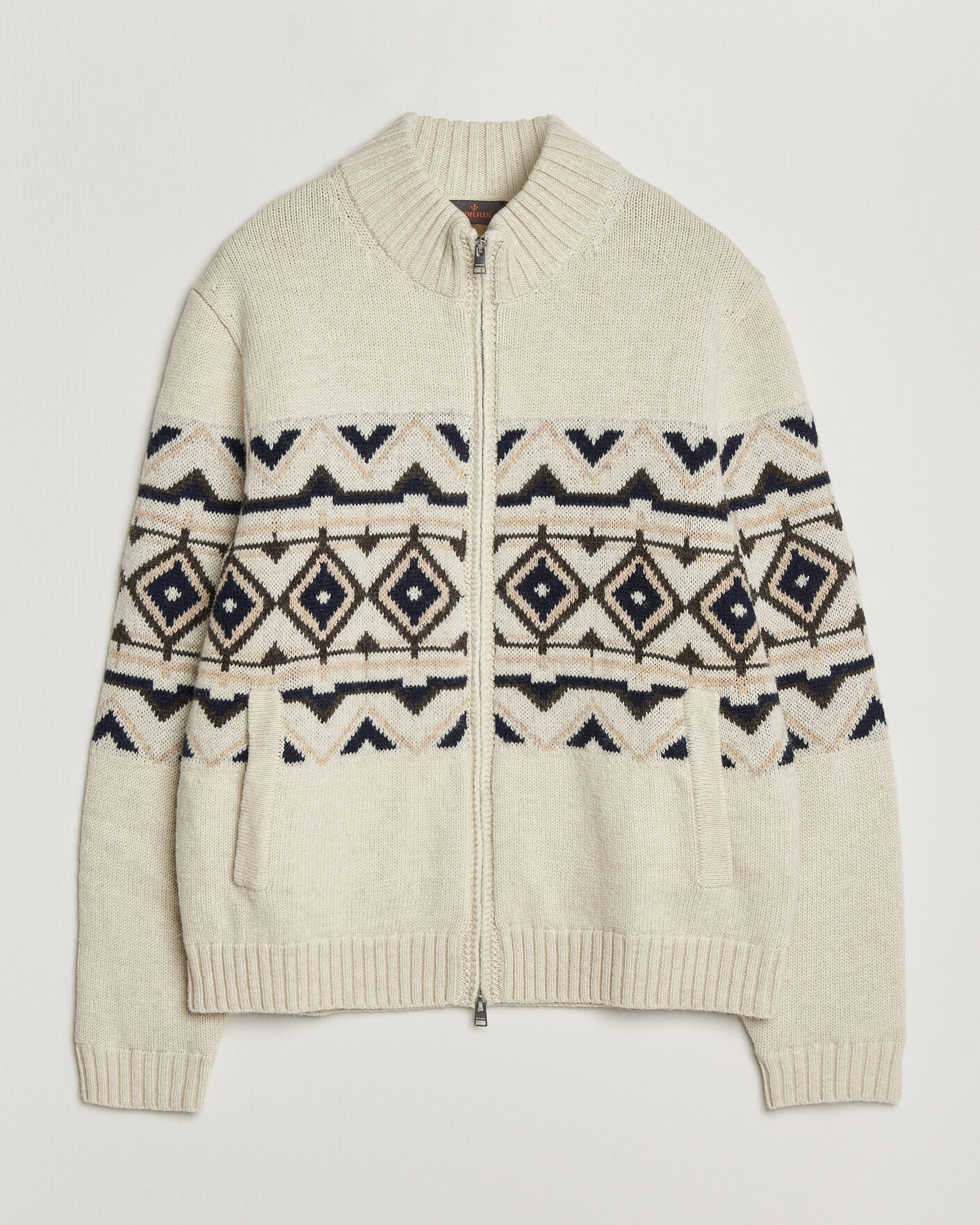 Heren | Truien | Morris | Hadley Zip Cardigan Off White