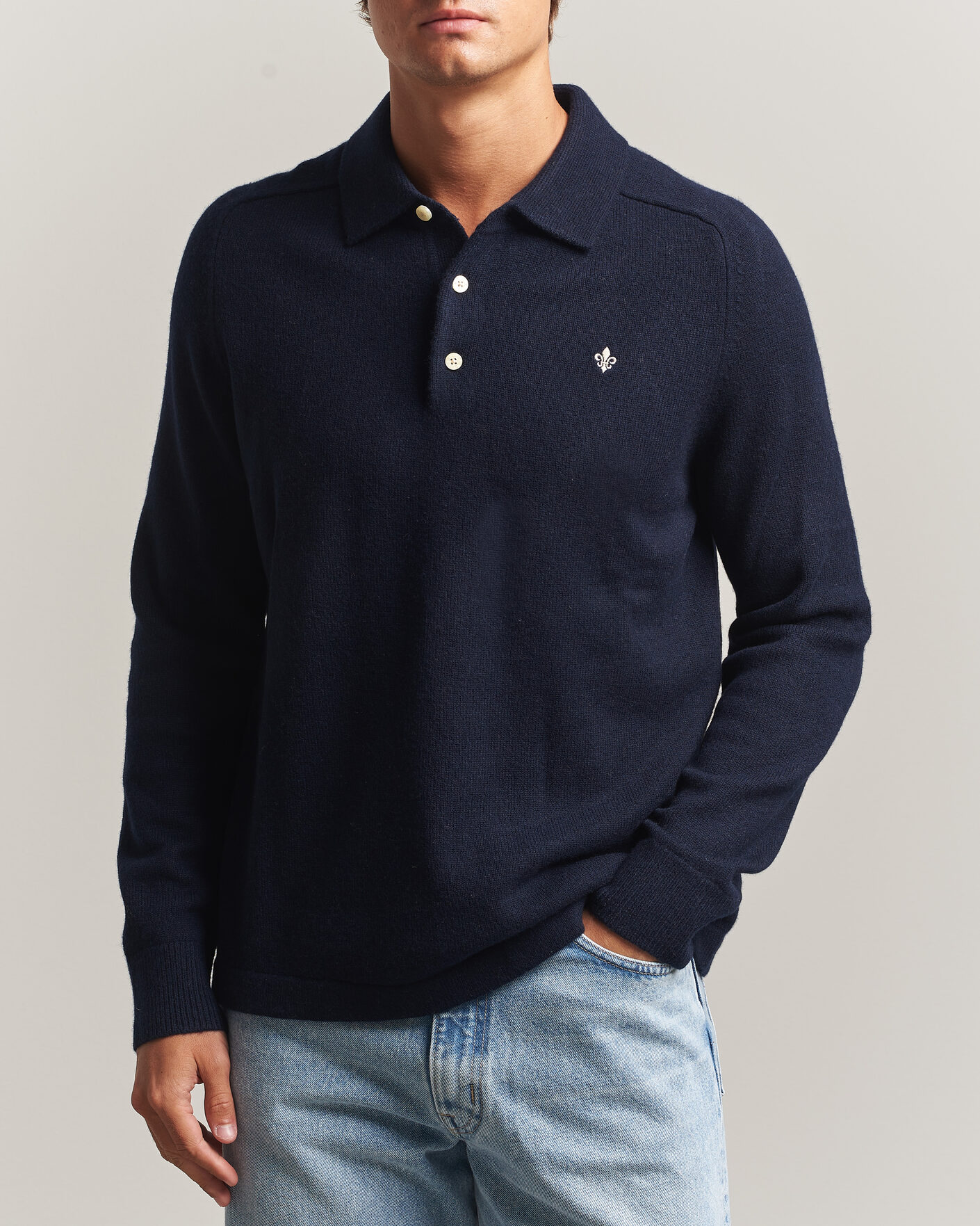Heren | Truien | Morris | Hetford Knitted Polo Navy