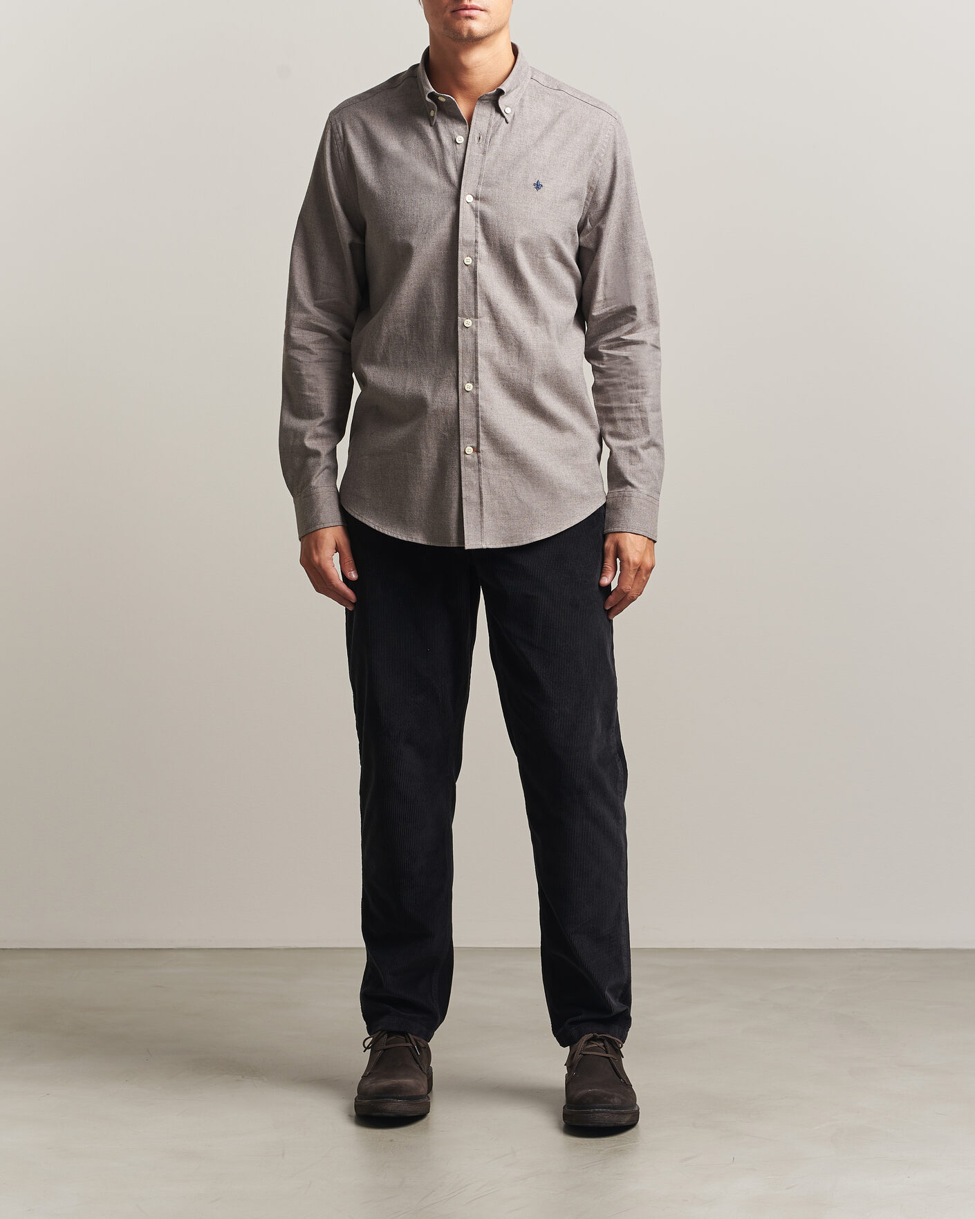 Heren | Overhemden | Morris | Watts Flannel Shirt Grey